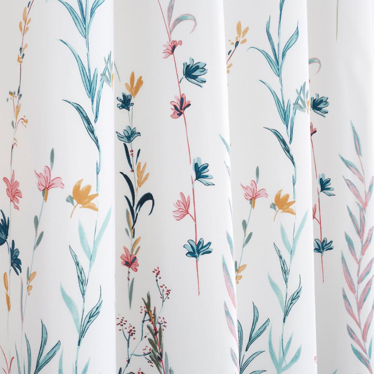 Whimsical Botanical Floral Blackout Eyelet Curtains Green – image 3