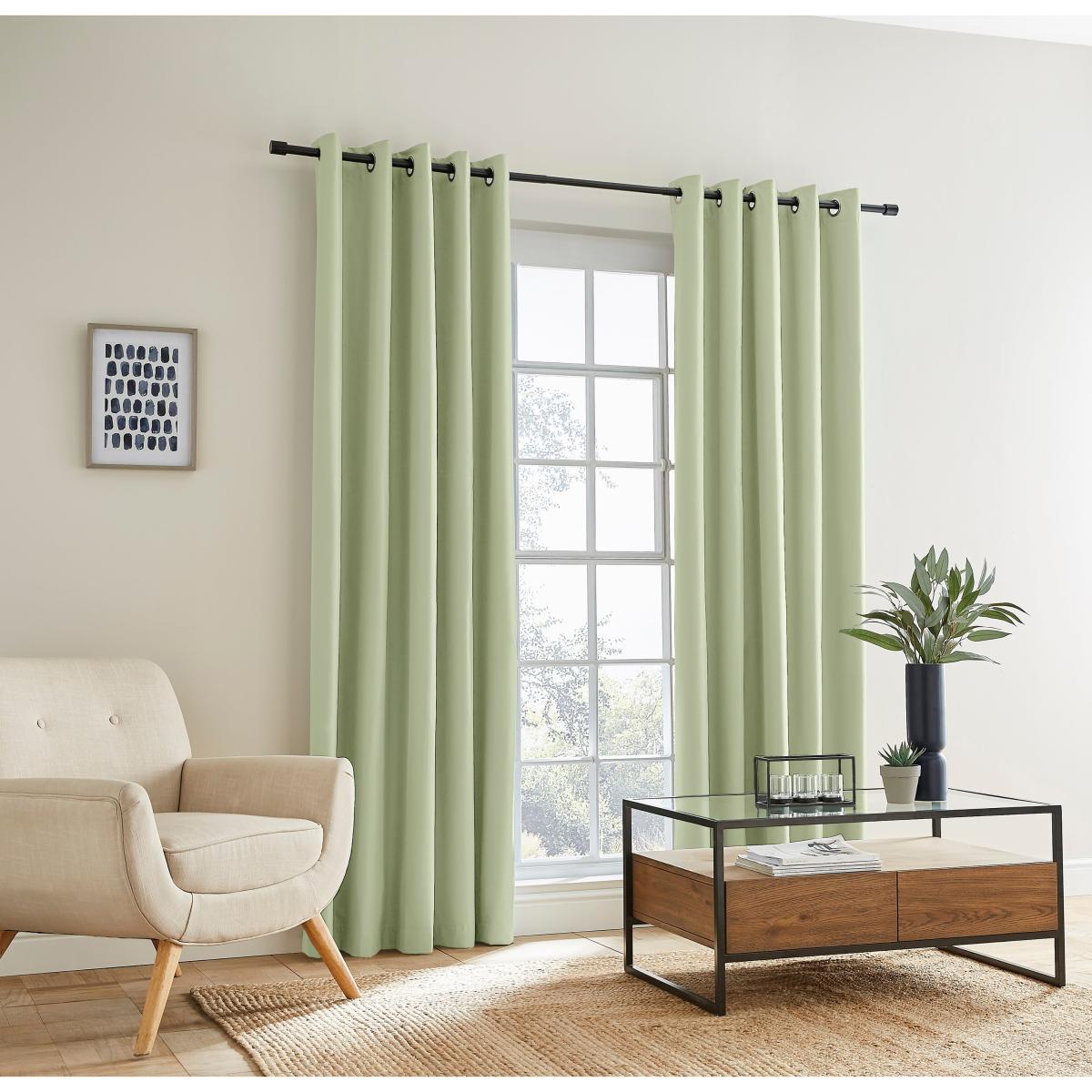 Berlin Sage Green Blackout Thermal Eyelet Curtains Sage (Green) – image 2