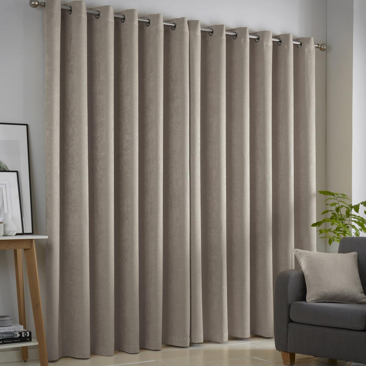 Fusion Strata Blackout Natural Eyelet Curtains Natural – image 4