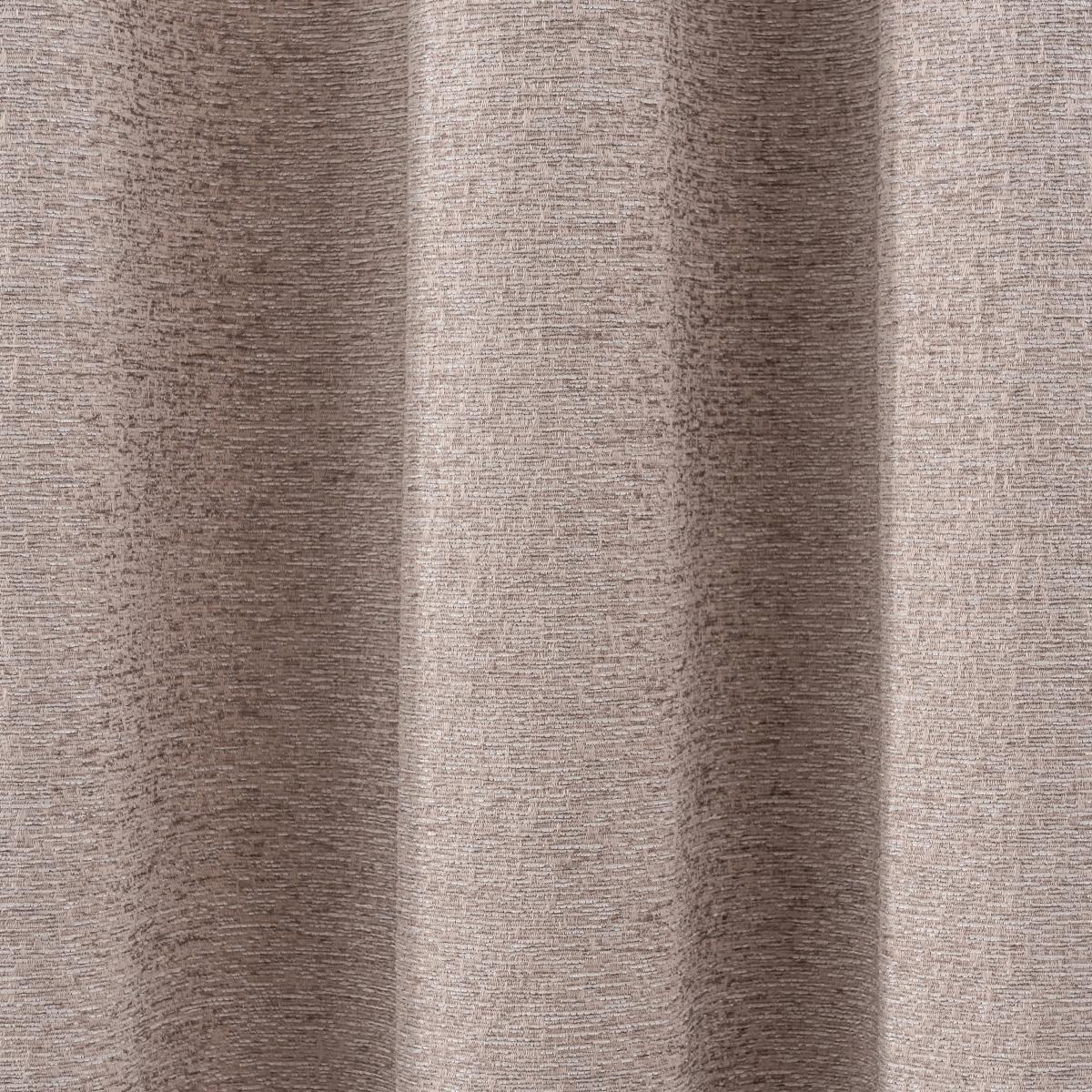 Textured Chenille Mushroom Ultra Thermal Eyelet Curtains Brown – image 6