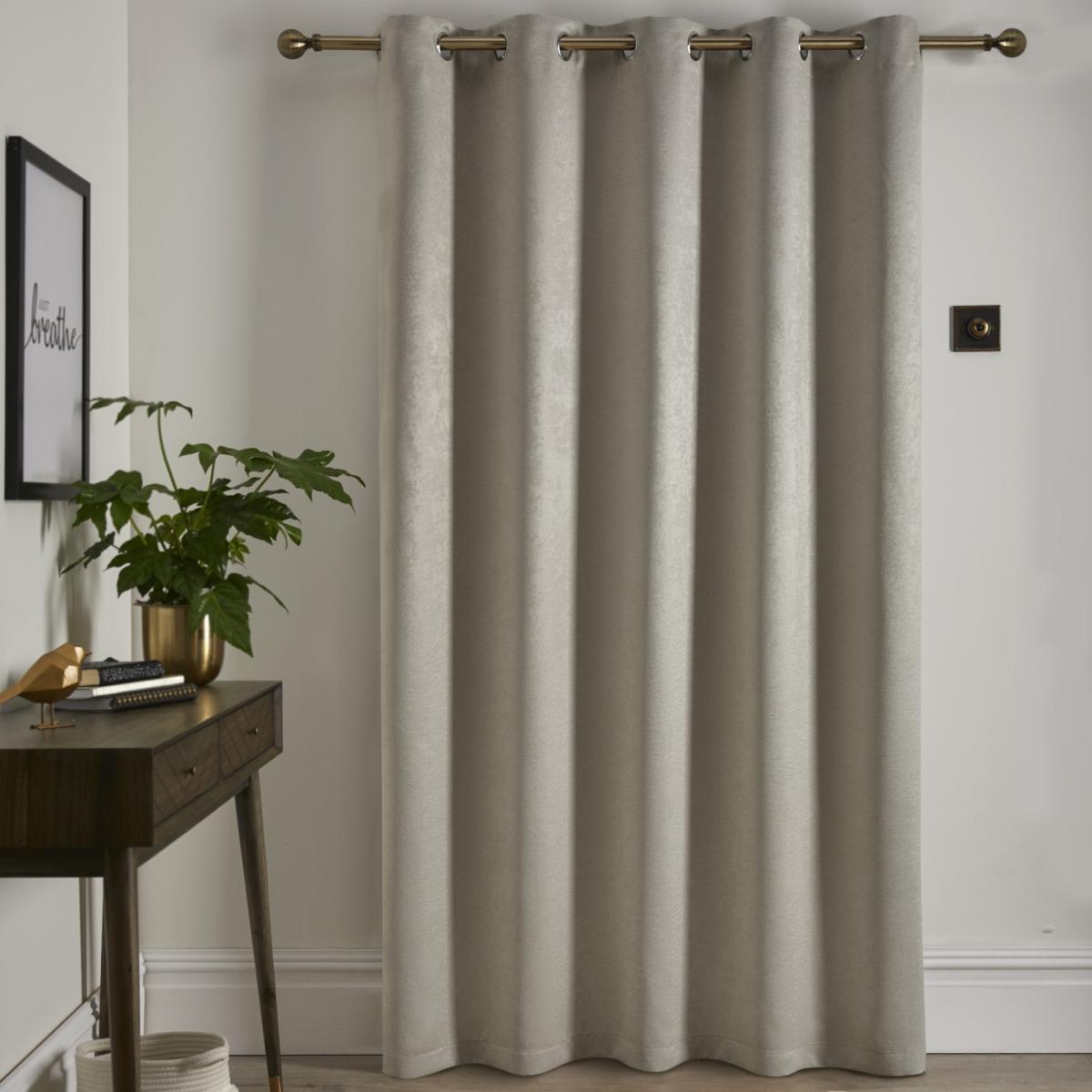 Fusion Strata Dim Out Woven Natural Eyelet Door Curtain Natural – image 4
