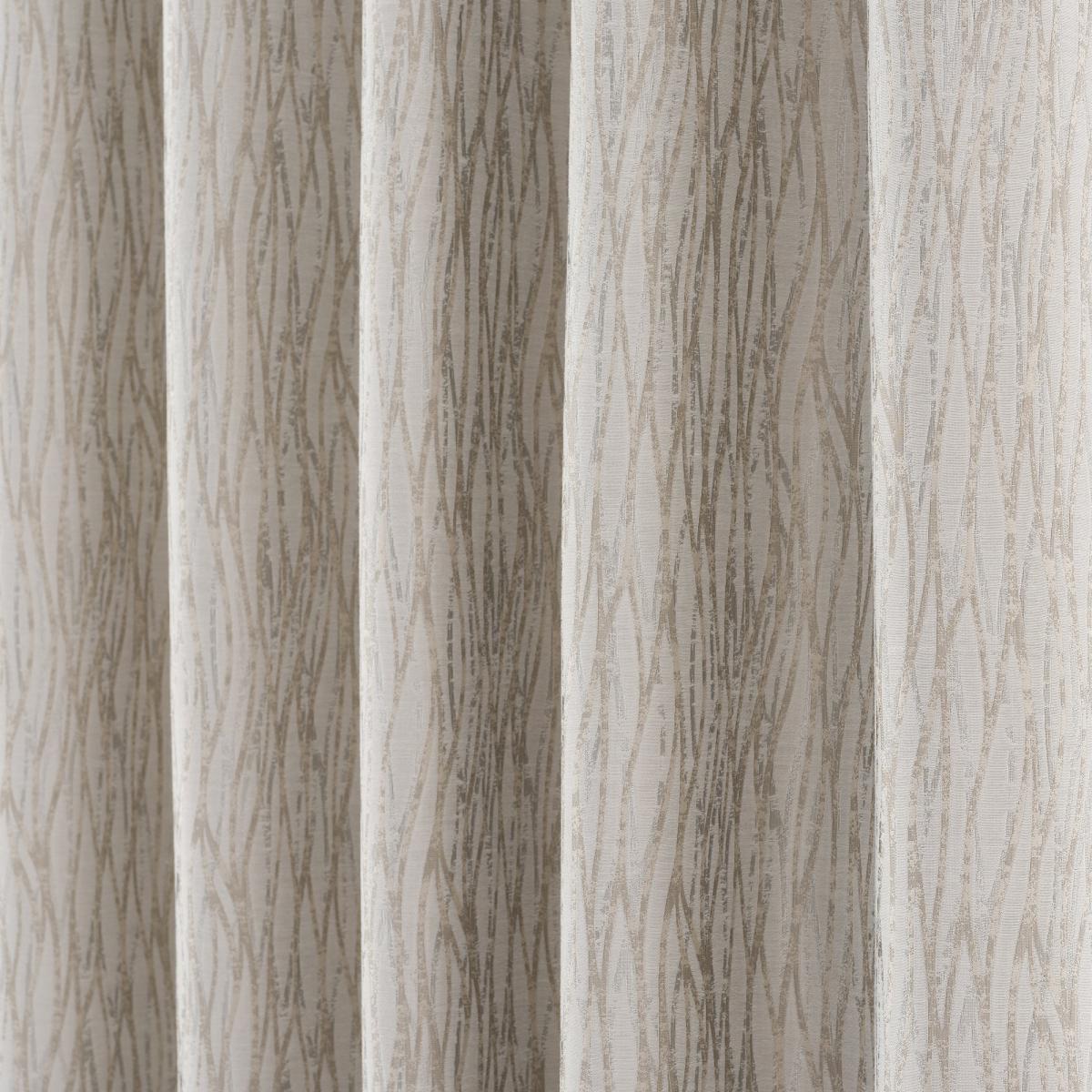 Linear Waves Natural Eyelet Curtains Brown – image 3