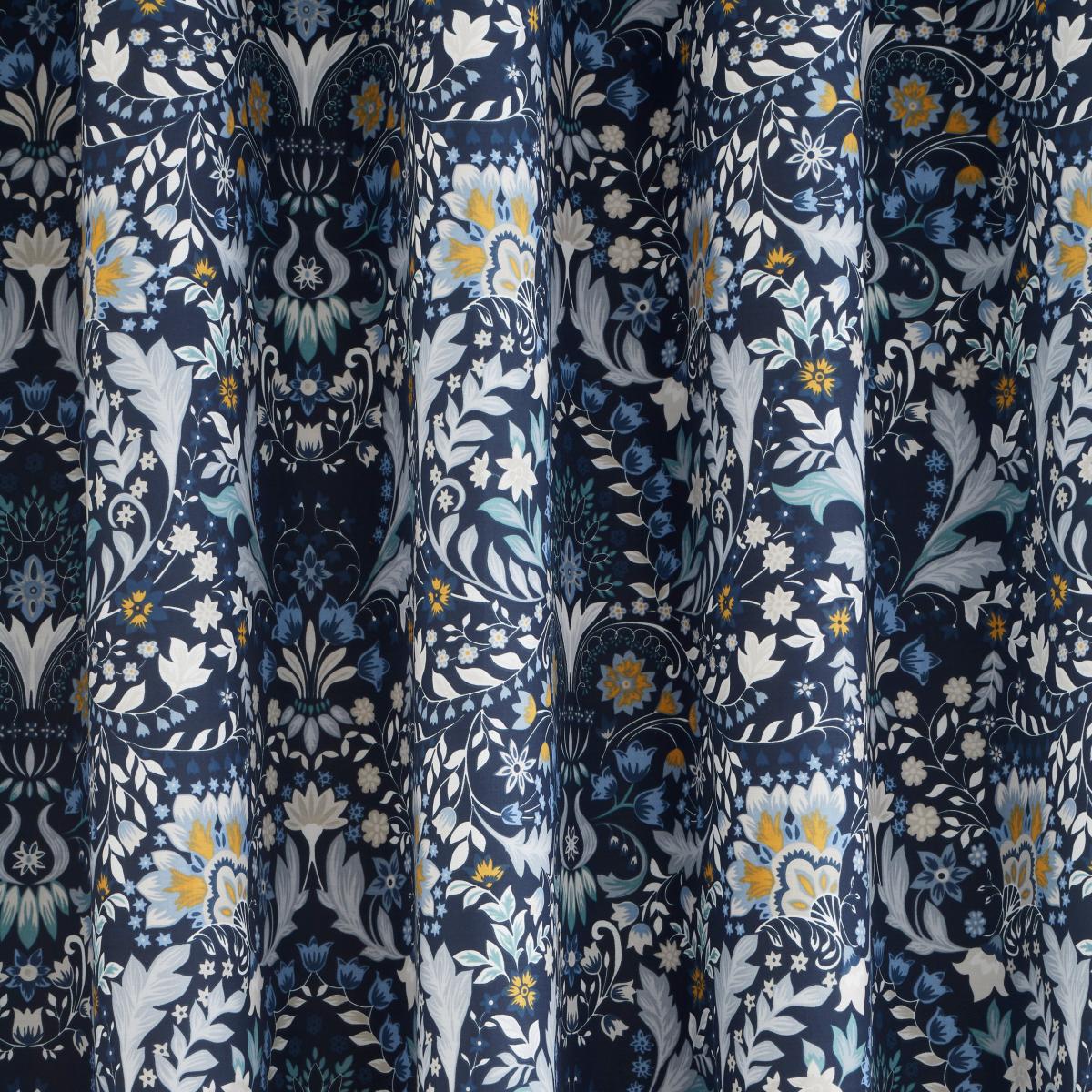 Hardwick Blue Blackout Eyelet Curtains Blue/White – image 3