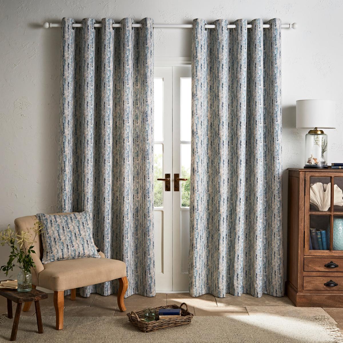 Shoreline Seafoam Eyelet Curtains Seafoam (Blue) – image 2