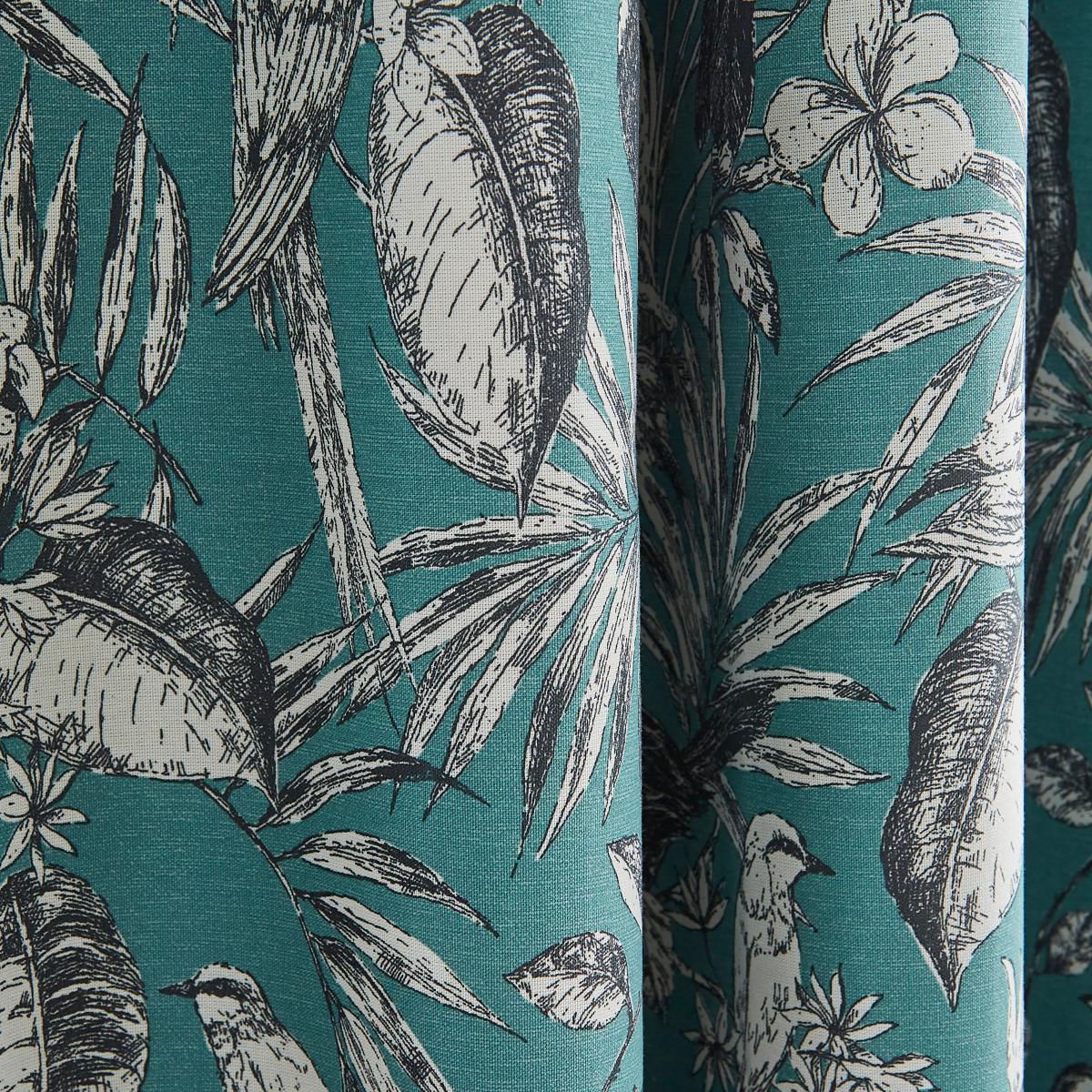 Parrots Teal Blackout Eyelet Curtains Teal (Green) – image 3