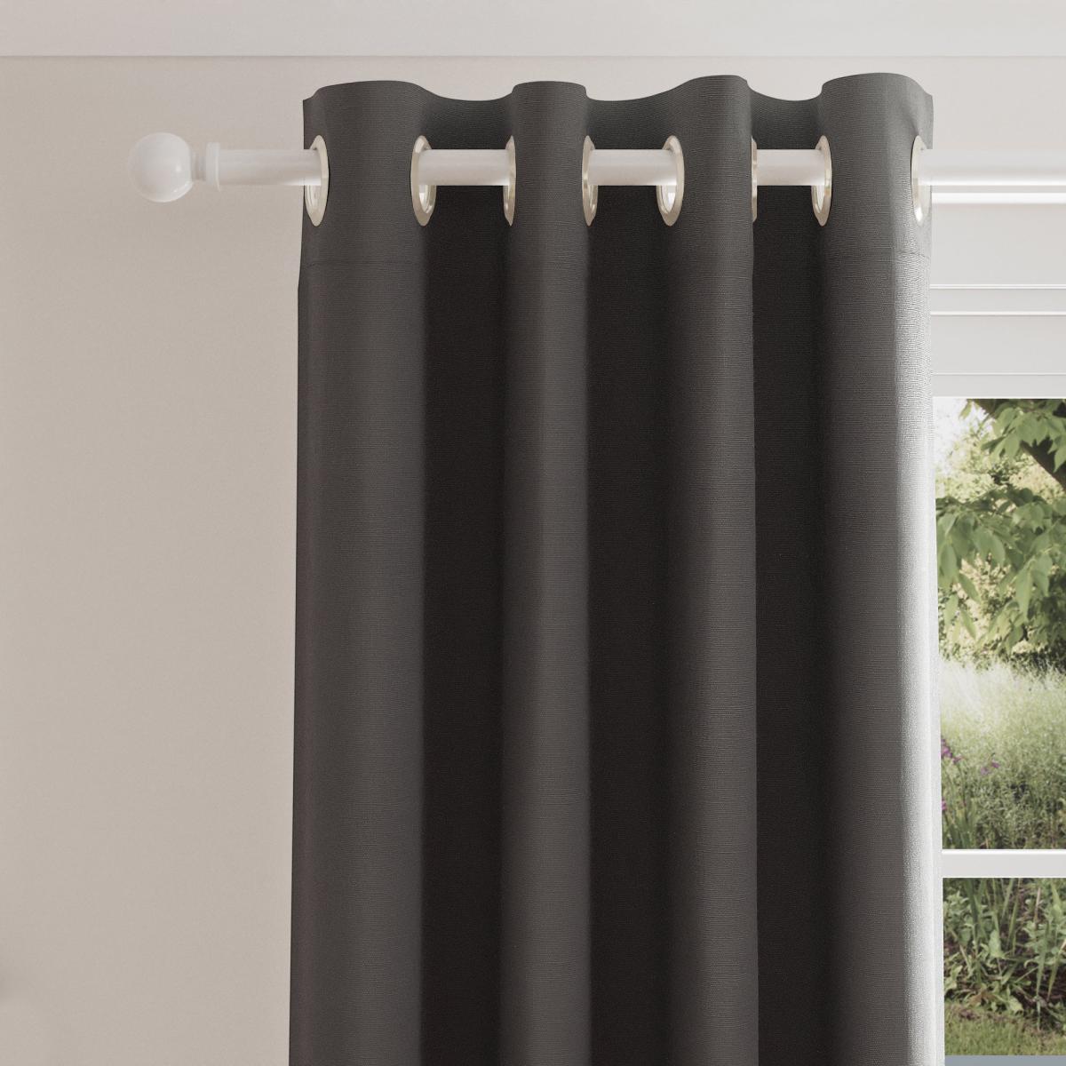 Nyah Cotton Graphite Eyelet Curtains Graphite (Grey) – image 2