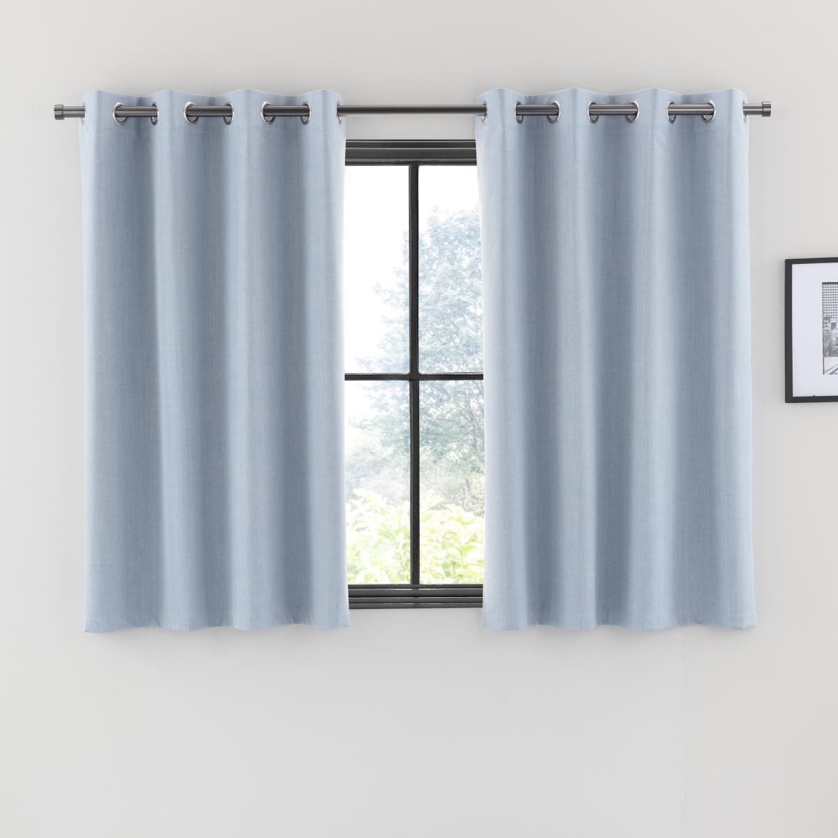 Solar Ashley Blue Blackout Eyelet Curtains Light Blue – image 5
