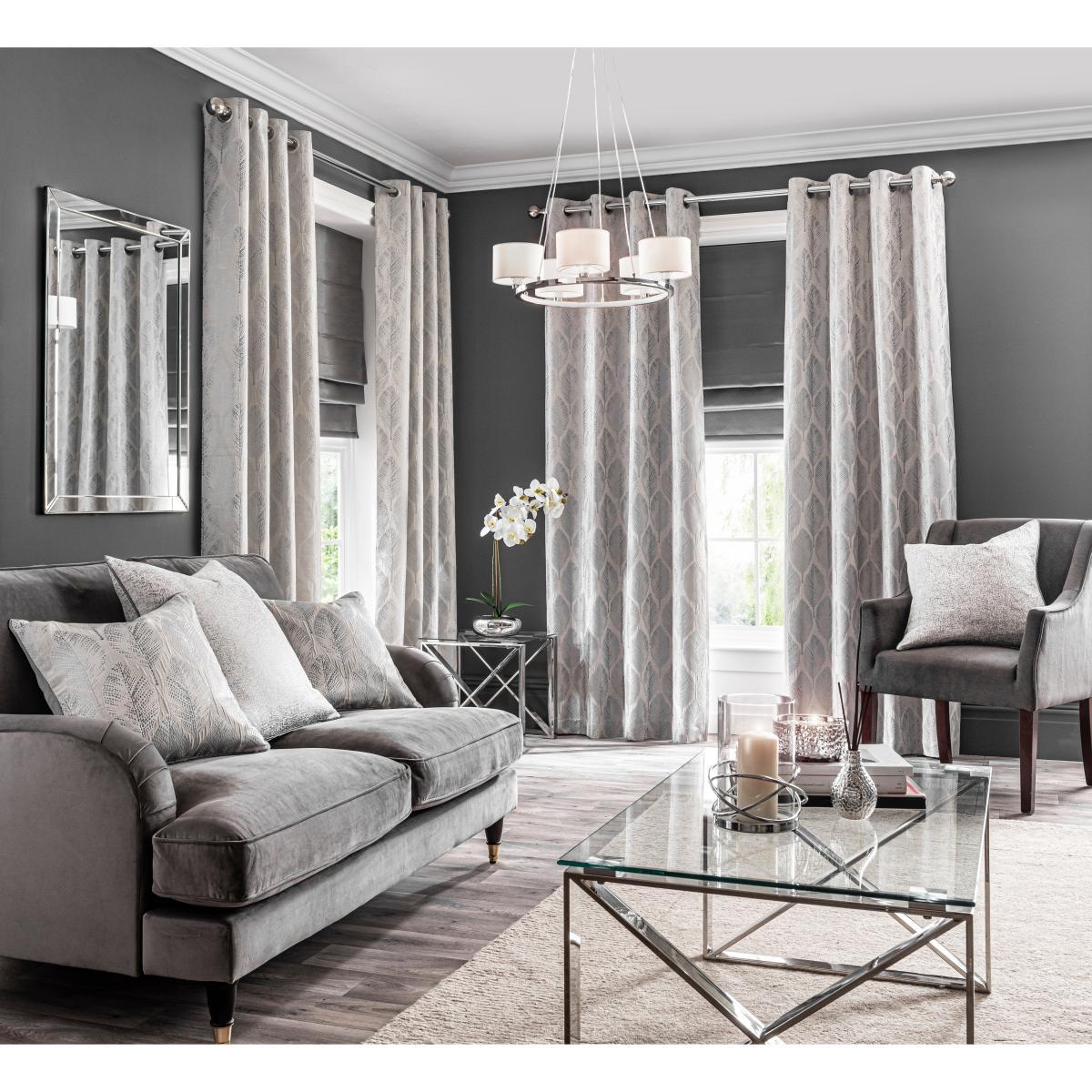 Rome Mimosa Eyelet Curtains Dove (Grey) – image 4