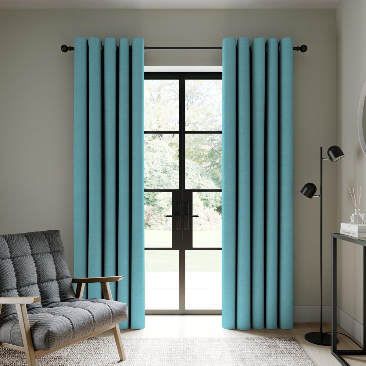 Berlin Ocean Blackout Eyelet Curtains Ocean – image 2
