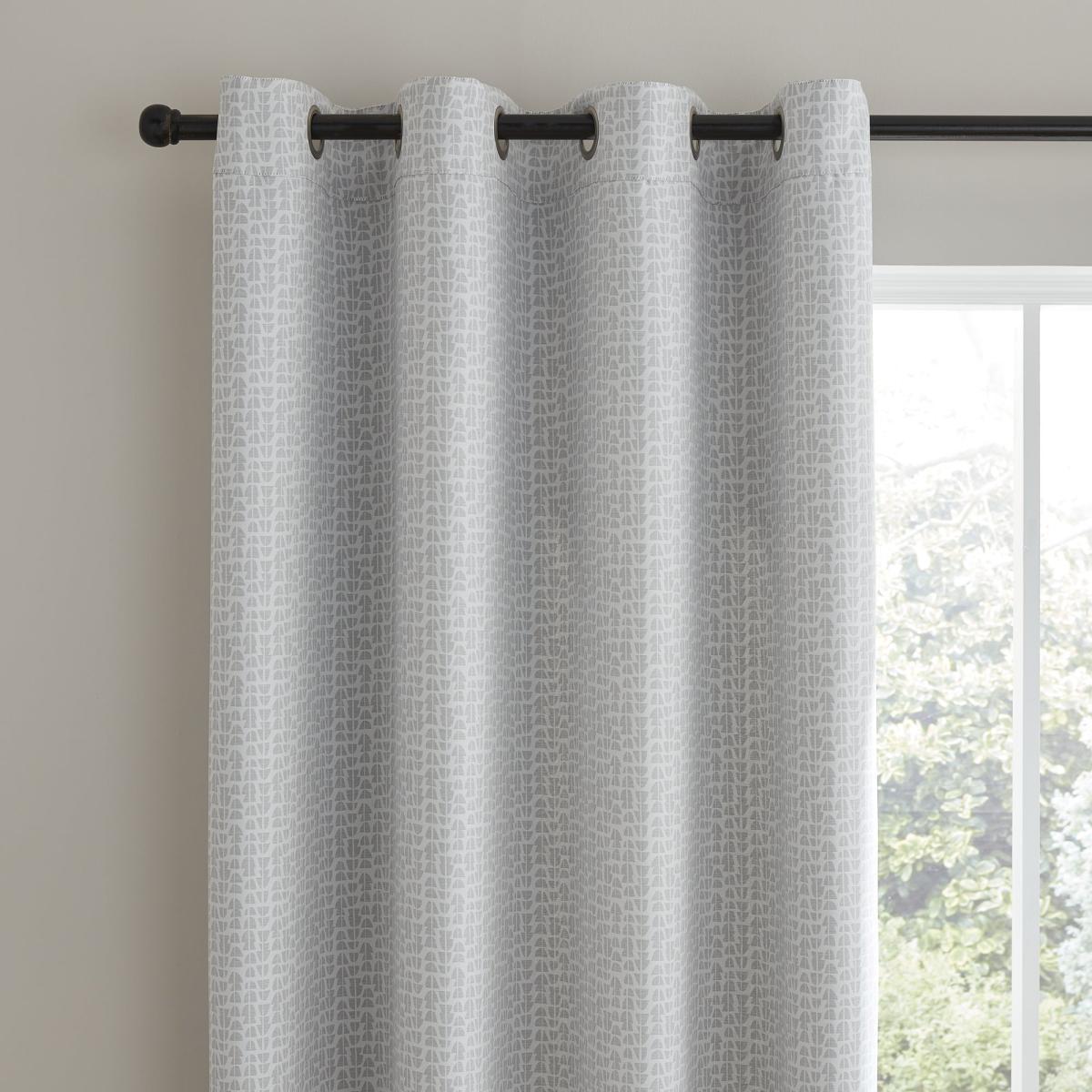Odin Grey Reversible Eyelet Curtains Grey – image 2
