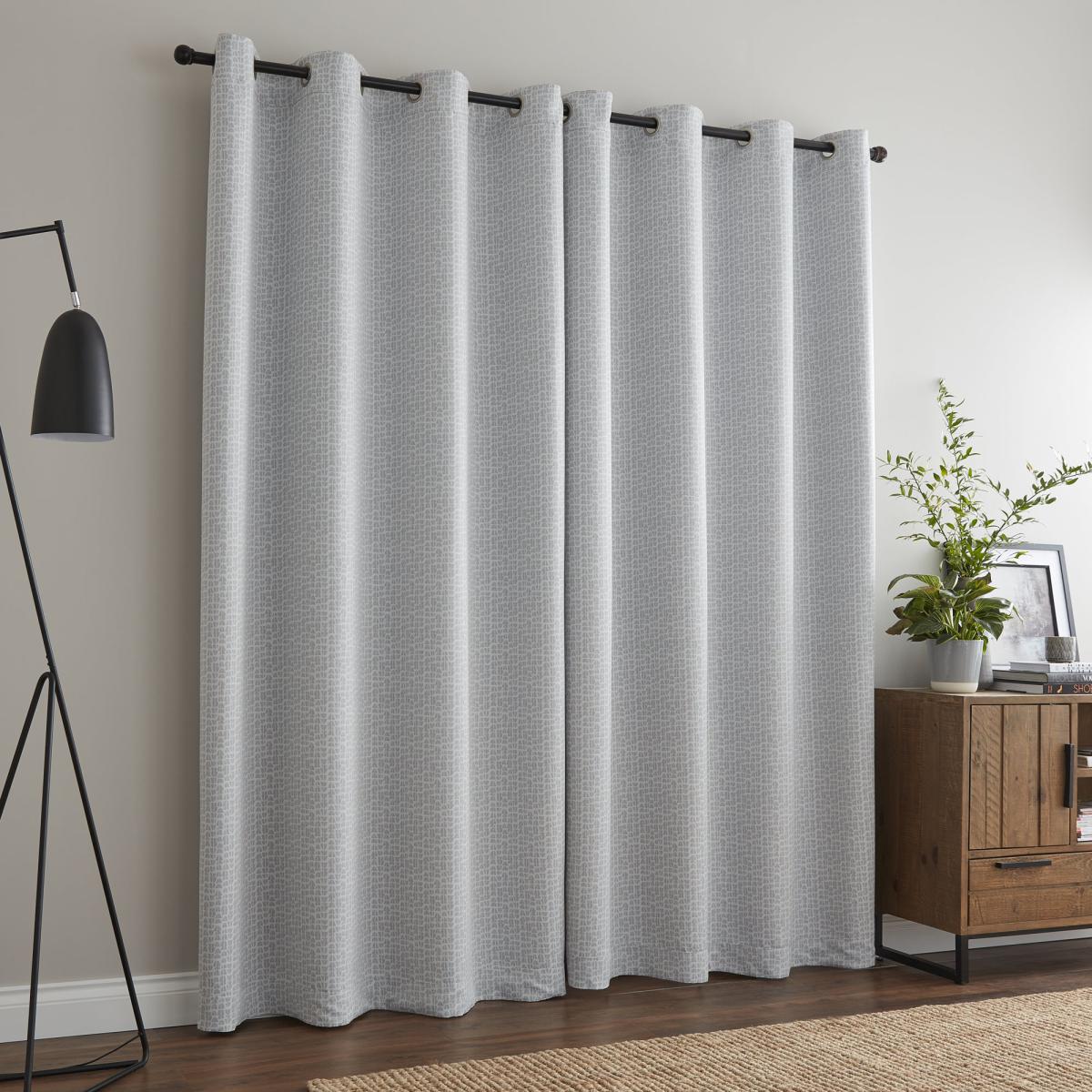 Odin Grey Reversible Eyelet Curtains Grey – image 5