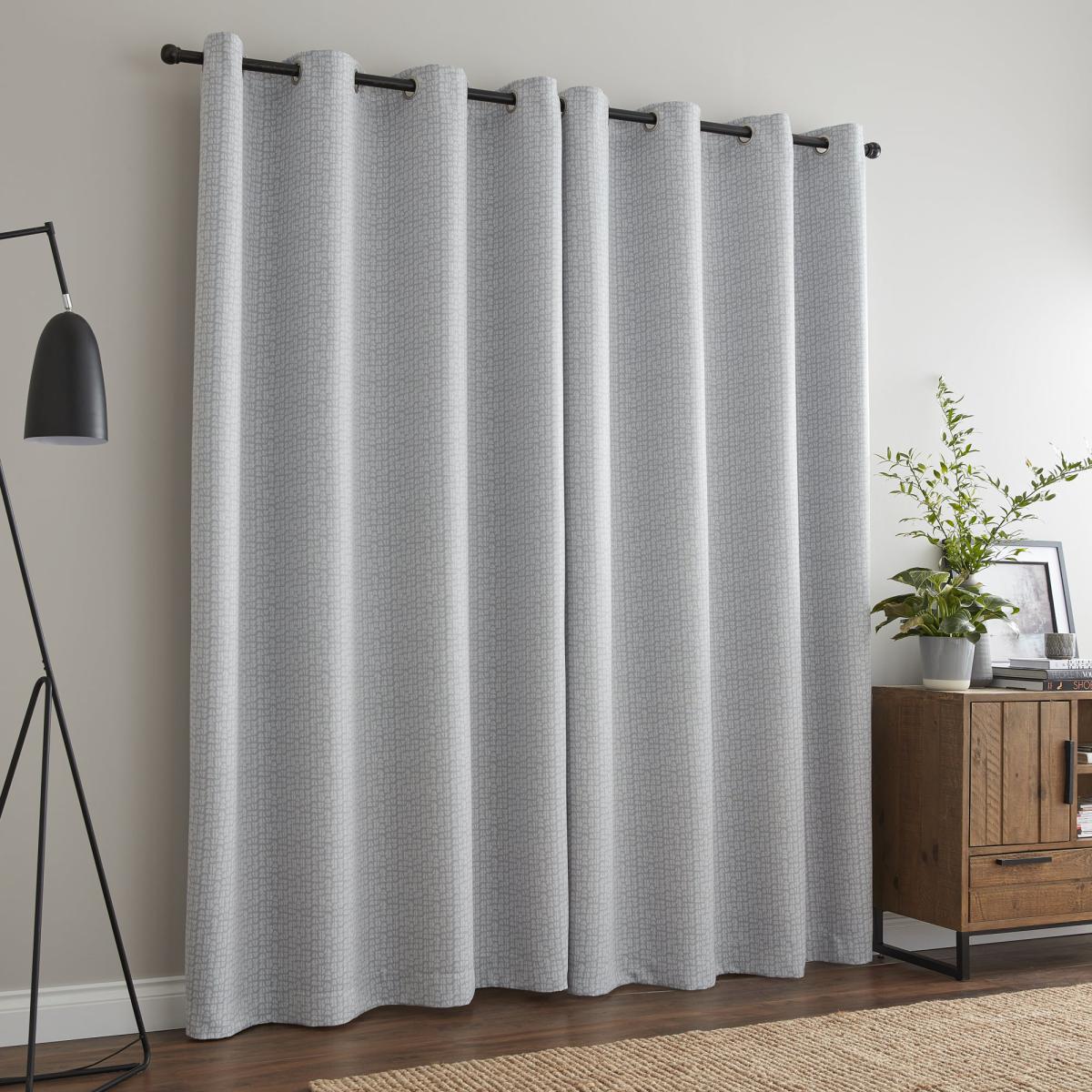 Odin Grey Reversible Eyelet Curtains Grey – image 6