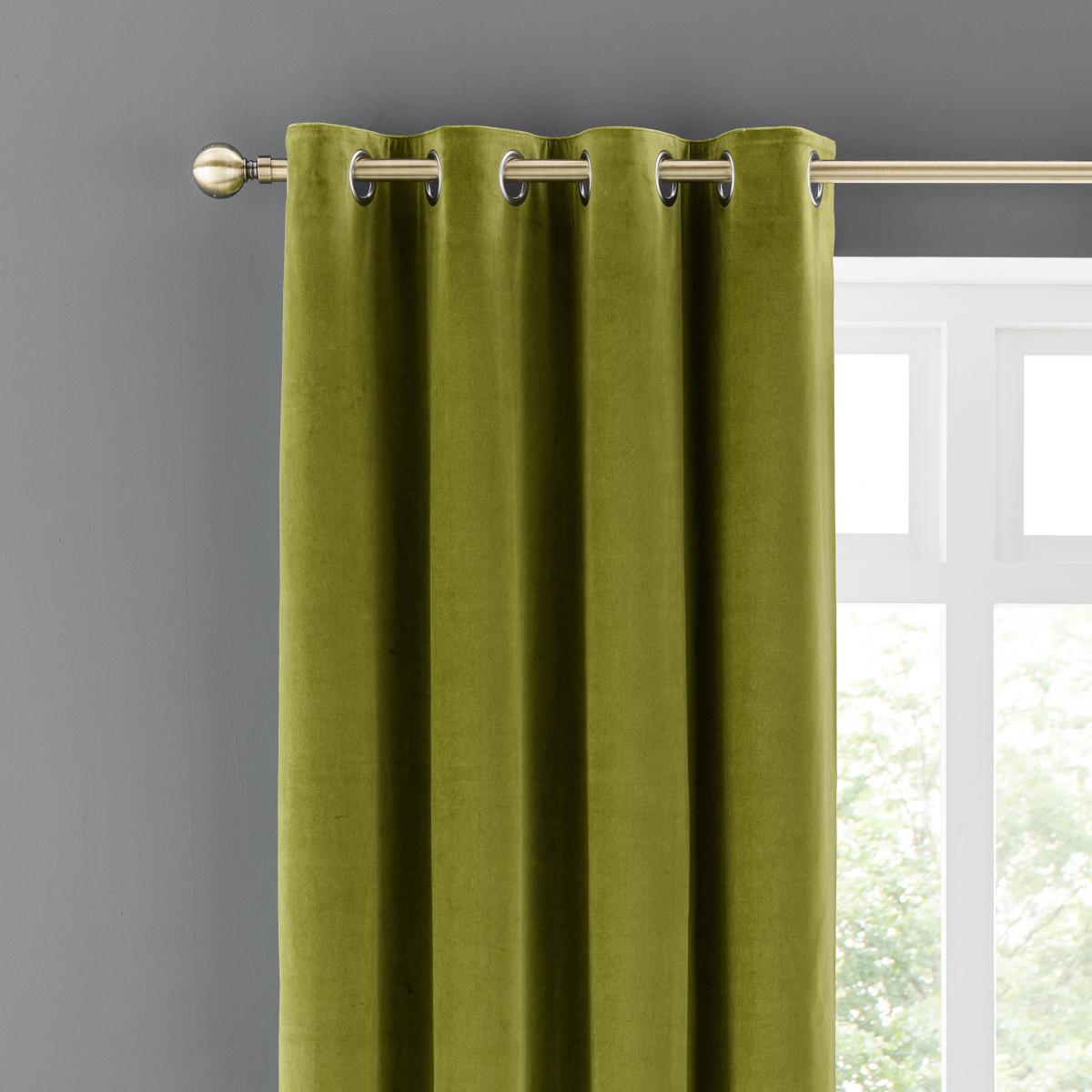 Clara Moss Green Eyelet Curtains Moss Green – image 2