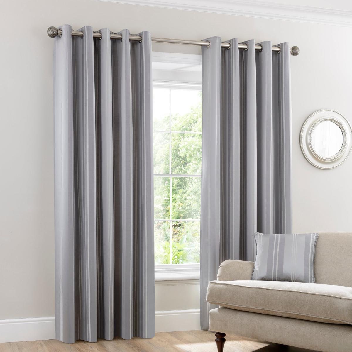 Manhattan Silver Eyelet Curtains Silver – image 3