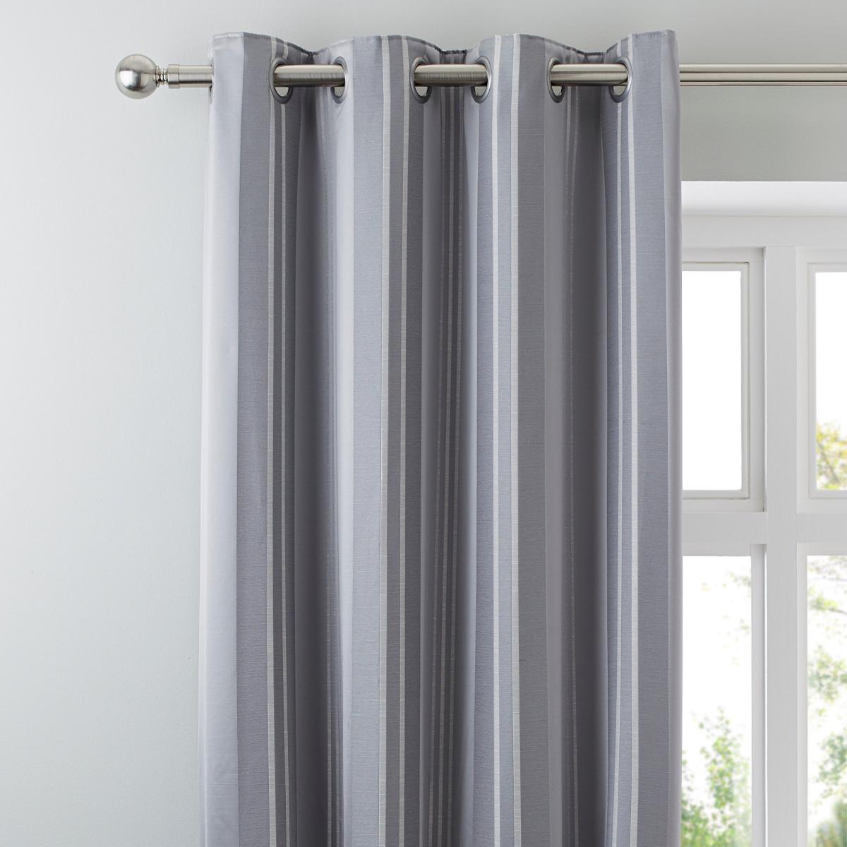 Manhattan Silver Eyelet Curtains Silver – image 1