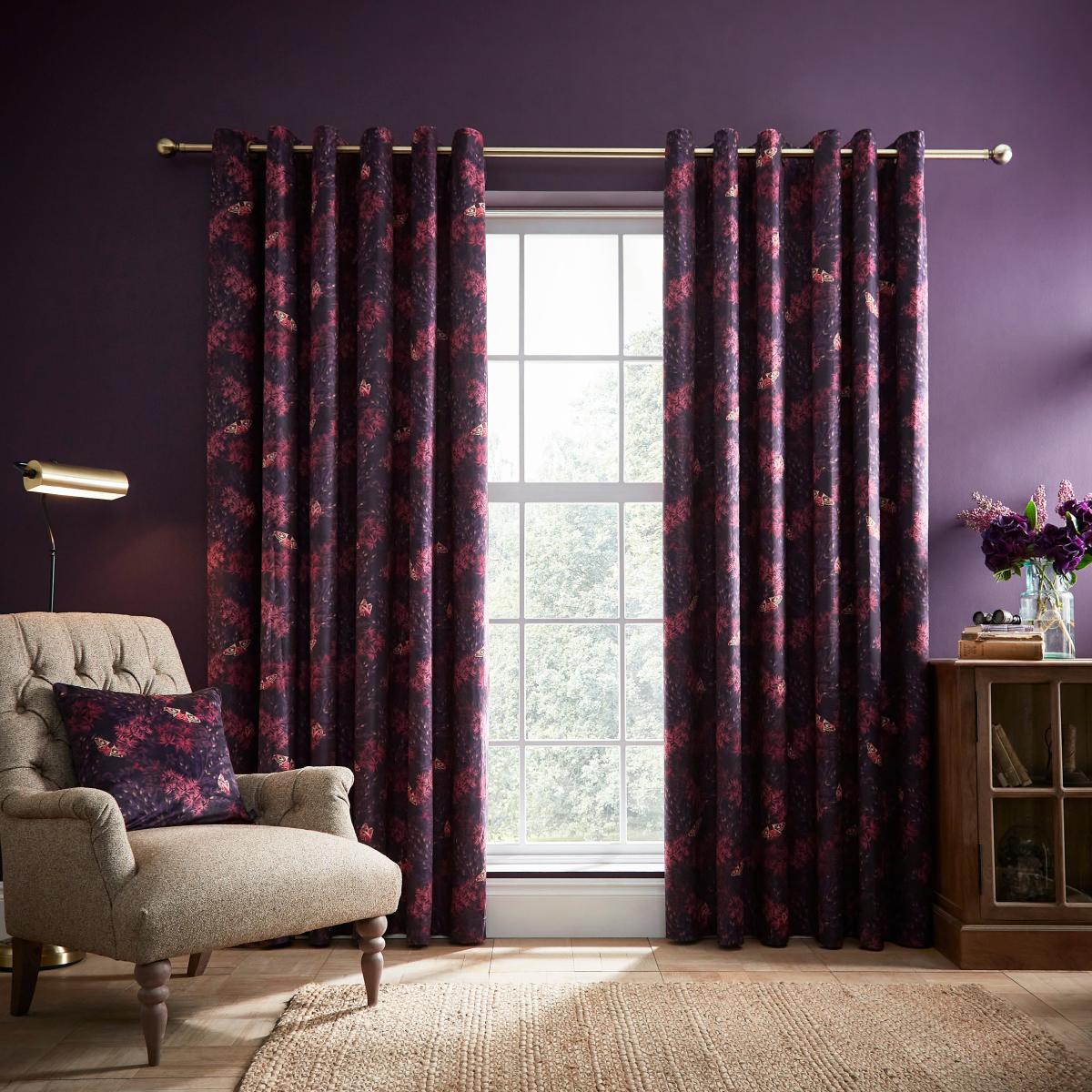 Moorland Pink Eyelet Curtains Pink – image 2