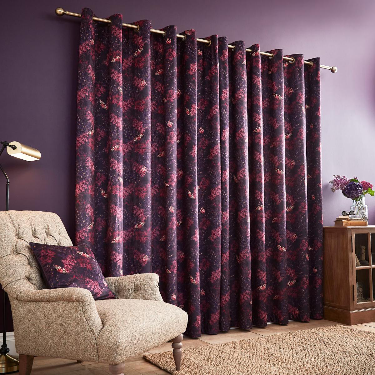 Moorland Pink Eyelet Curtains Pink – image 4