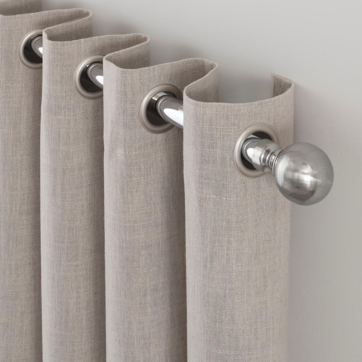 Ultra Blackout Touch of Linen Natural Eyelet Curtains Natural – image 5