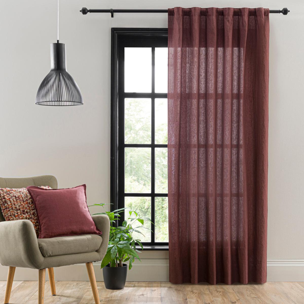 Cartmel Linen Merlot Voile Red – image 2