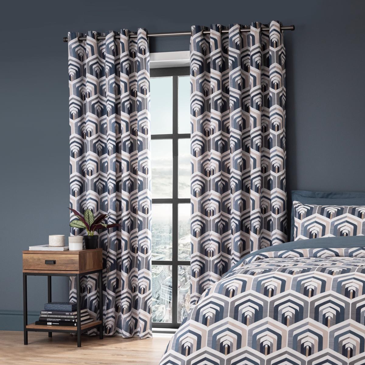 Elements Archer  Pacific Blackout Eyelet Curtains Pacific Blue – image 3