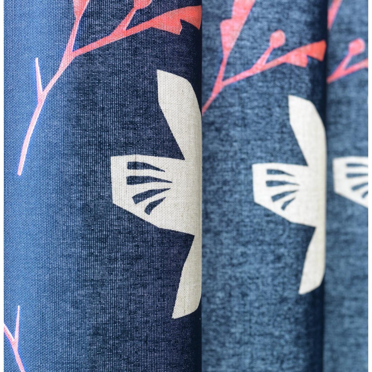 Habitat Folktale Bird Print Lined Eyelet Curtains - Blue – image 4