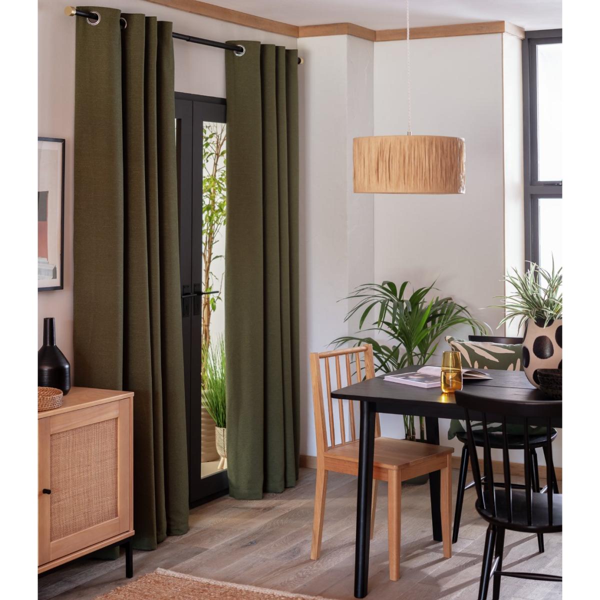 Habitat Plain Boucle Blackout Curtain - Green - 168X229cm – image 3