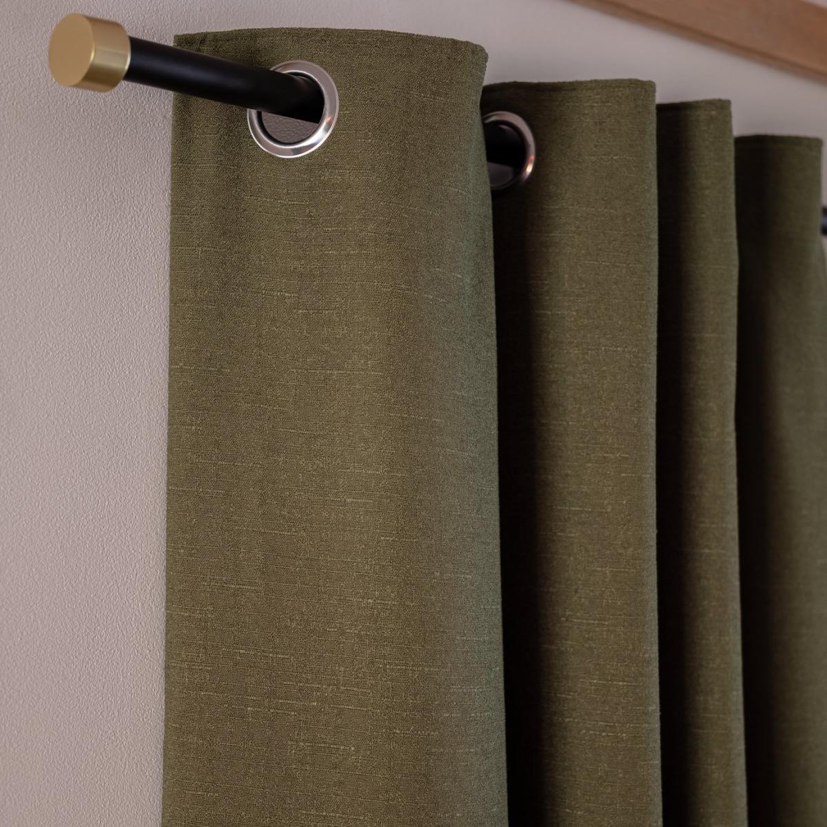 Habitat Plain Boucle Blackout Curtain - Green - 168X229cm – image 1