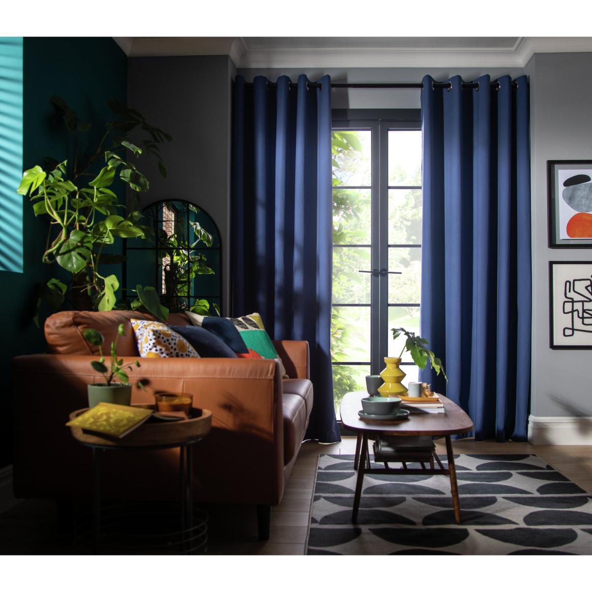 Habitat Plain Blackout Eyelet Curtains Navy Blue - 117x137cm – image 4