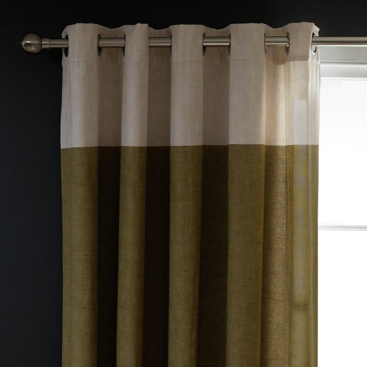 Habitat Header Lined Eyelet Curtains - Natural - 168x183cm – image 2