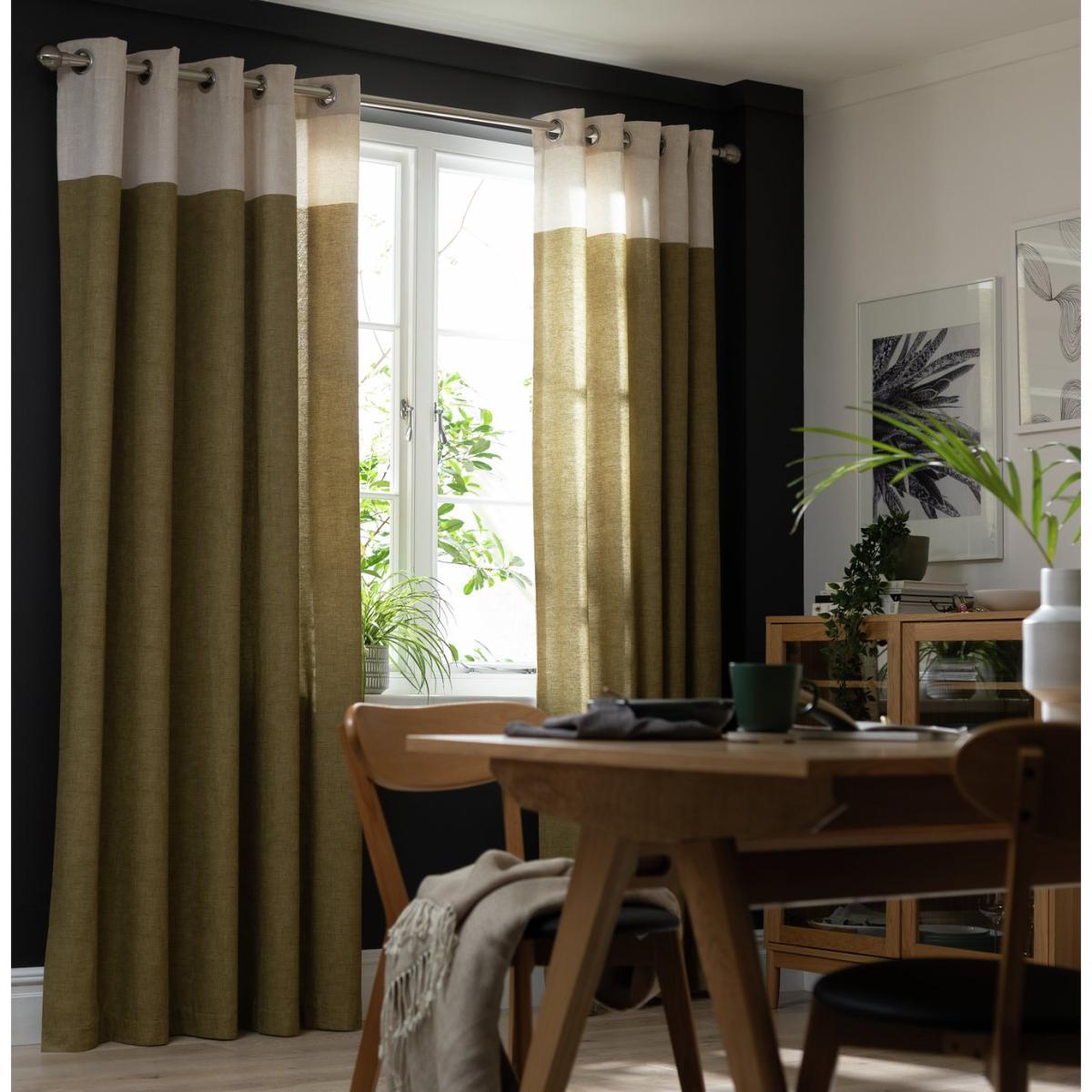 Habitat Header Lined Eyelet Curtains - Natural - 168x183cm – image 3