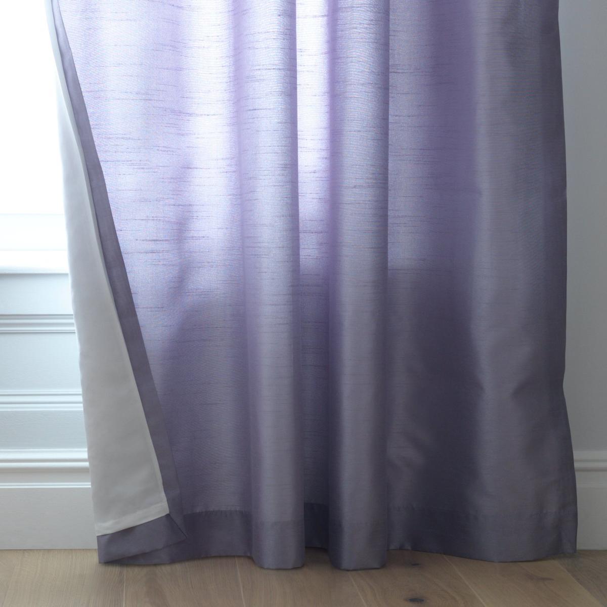 Habitat Faux Plain Silk Lined Eyelet Curtain - Purple – image 5