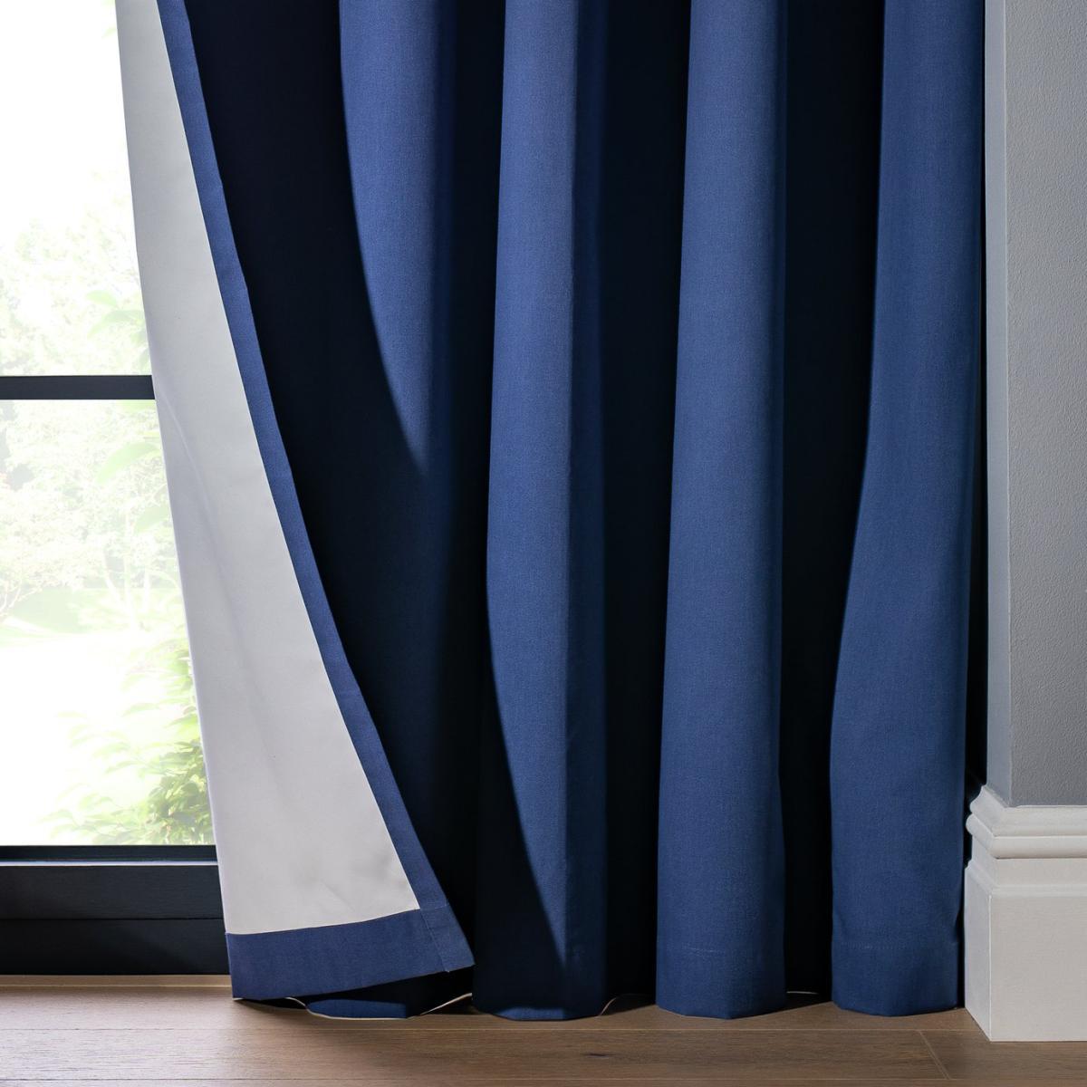 Habitat Plain Blackout Eyelet Curtains Navy Blue - 229x229cm – image 6
