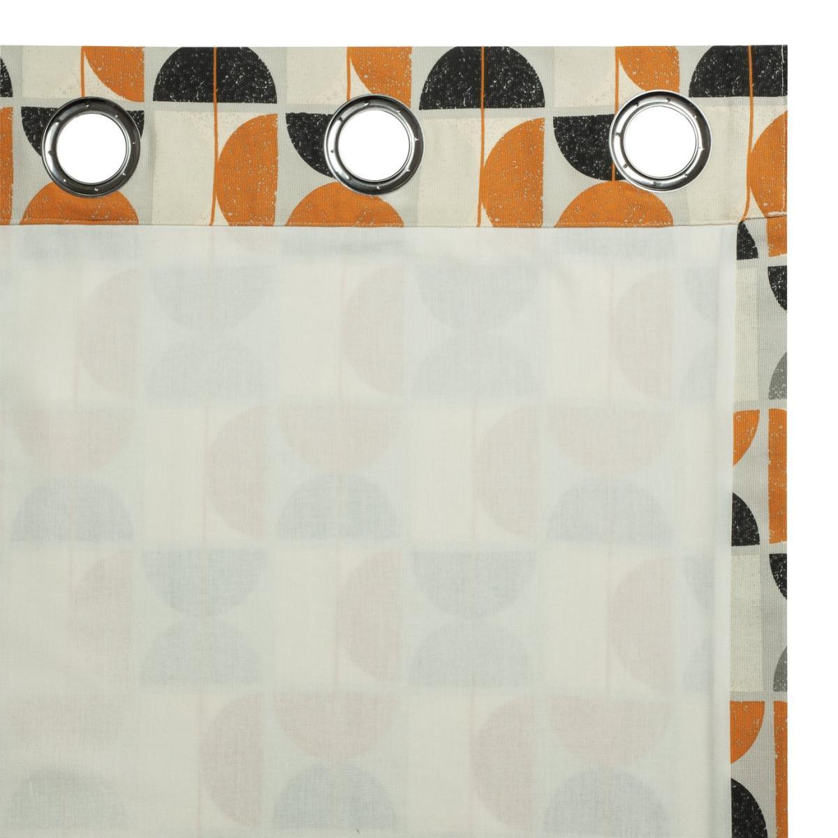 Habitat Geo Print Lined Eyelet Curtains - Multicoloured – image 4