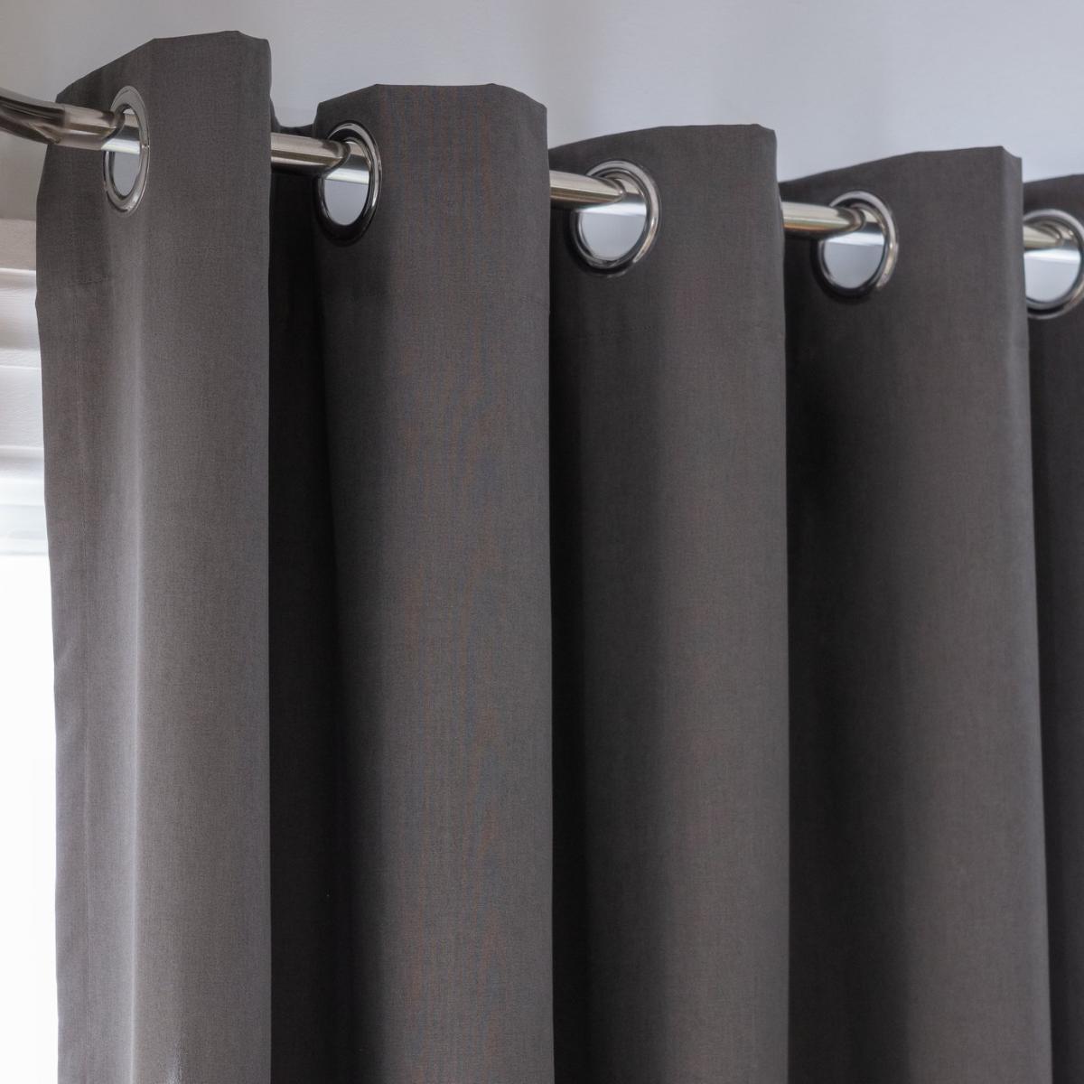 Habitat Plain Blackout Eyelet Curtain - Charcoal - 229X183cm – image 1
