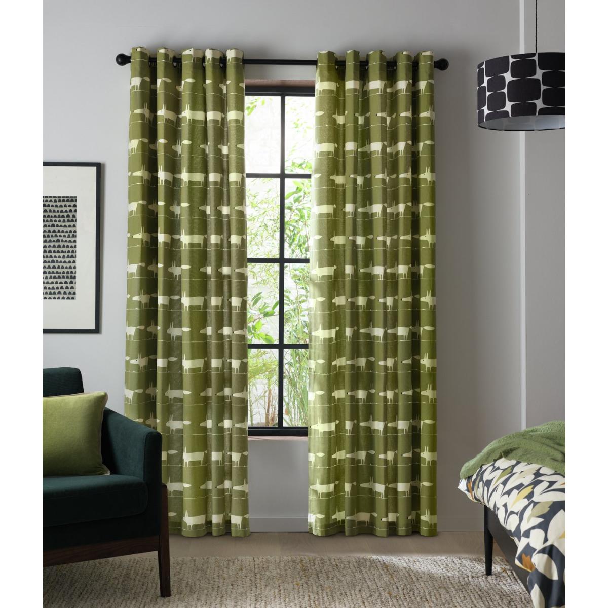 Habitat x Scion Mr Fox Lined Eyelet Curtains - Multicoloured – image 4