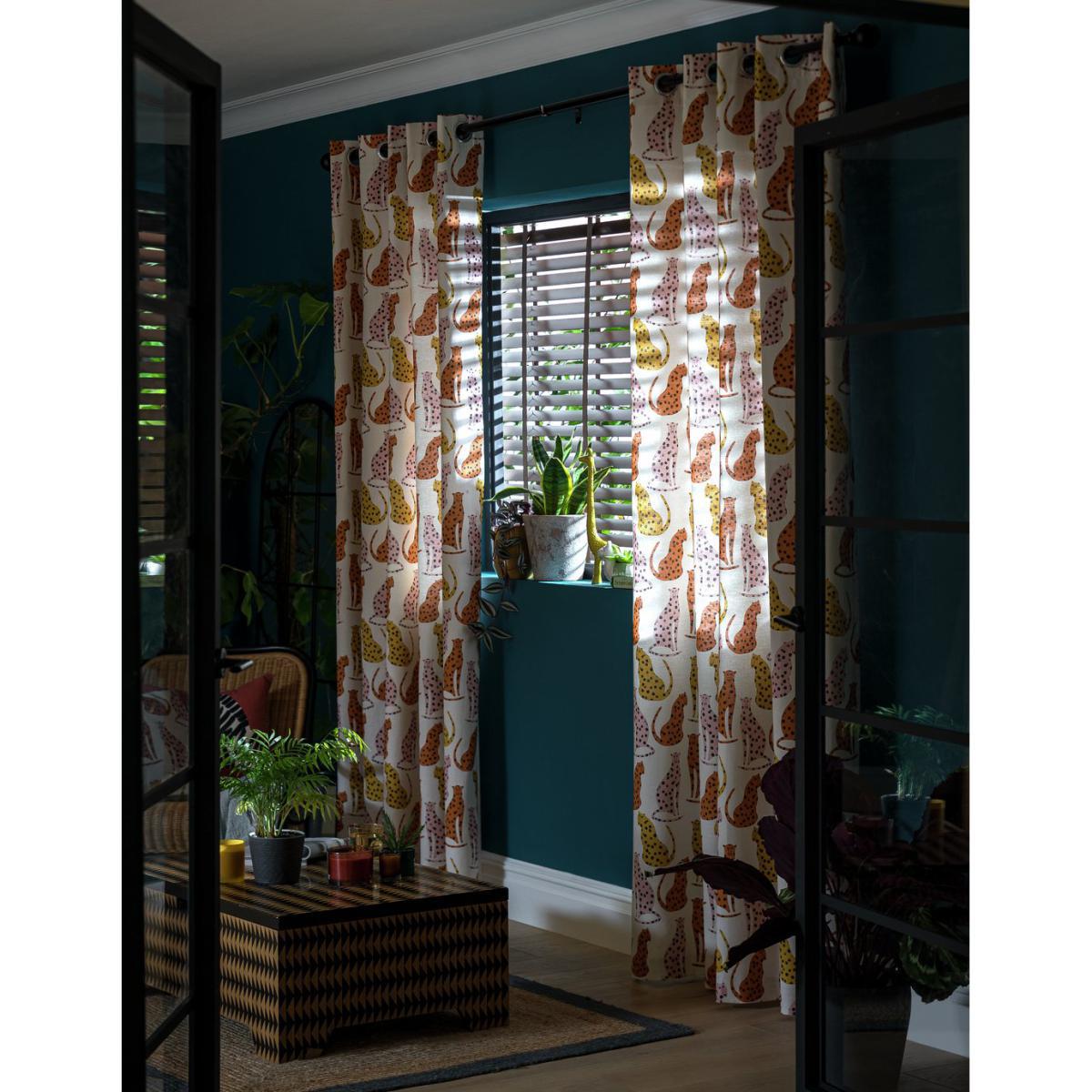 Habitat Kids Cheetah Print Eyelet Curtains - 168x229cm – image 4
