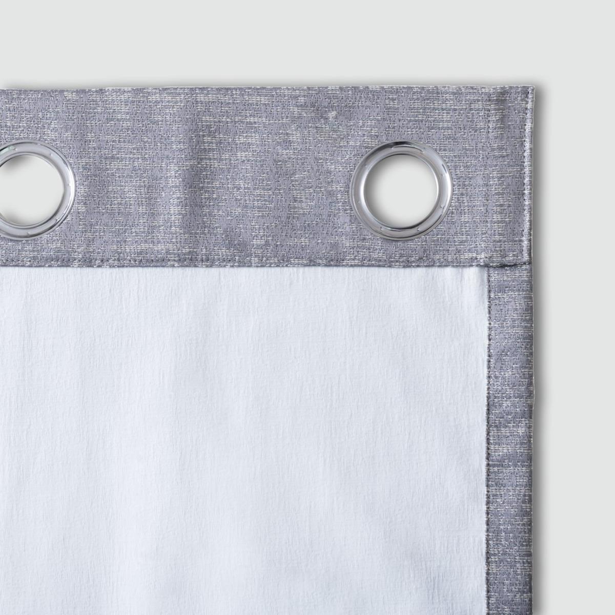 Habitat Metallic Woven Eyelet Curtain - Grey - 168x229cm – image 4
