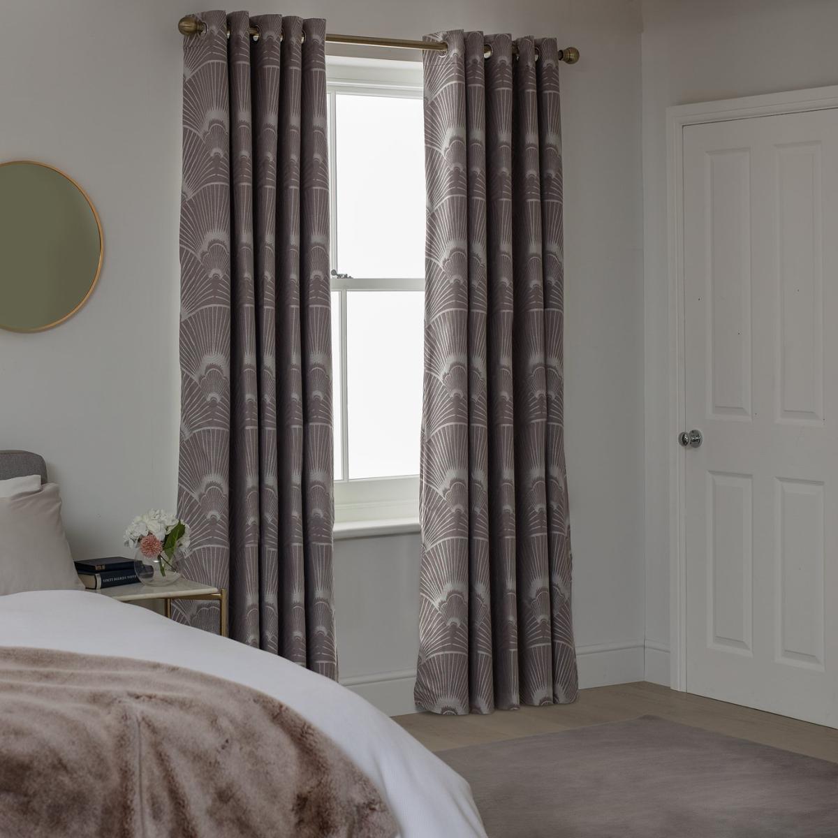 Habitat Fan Lined Blackout Eyelet Curtains - Brown – image 3