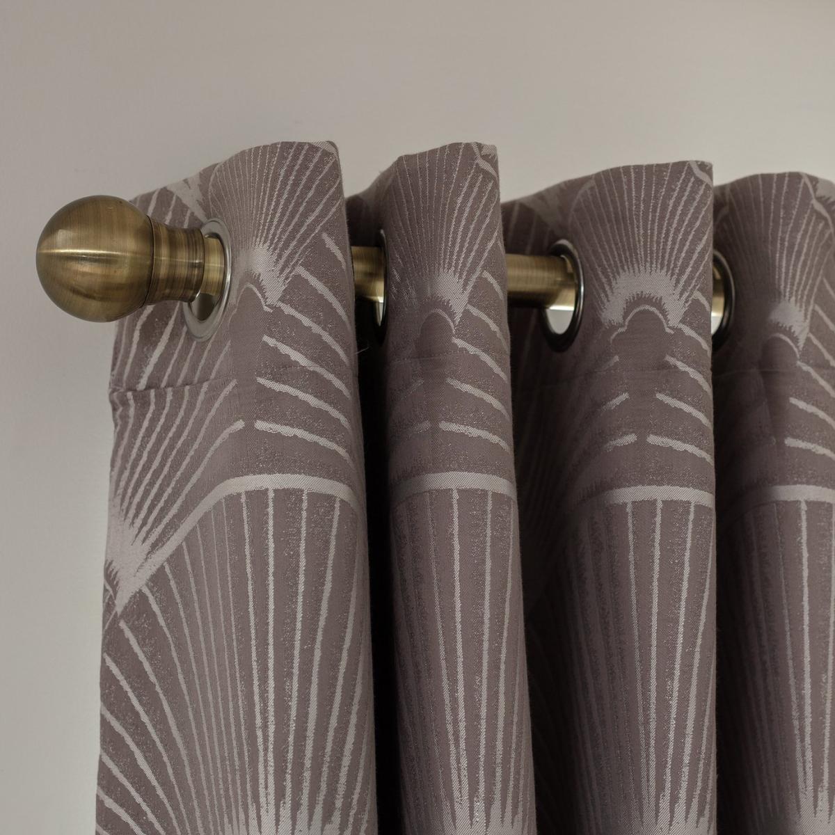Habitat Fan Lined Blackout Eyelet Curtains - Brown – image 1