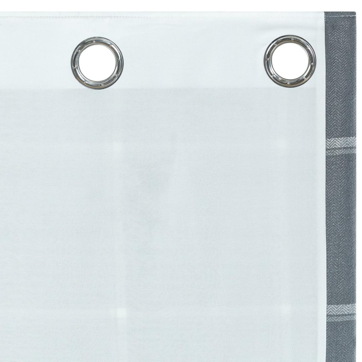 Habitat Square Check Fully Lined Eyelet Curtain - Grey – image 4