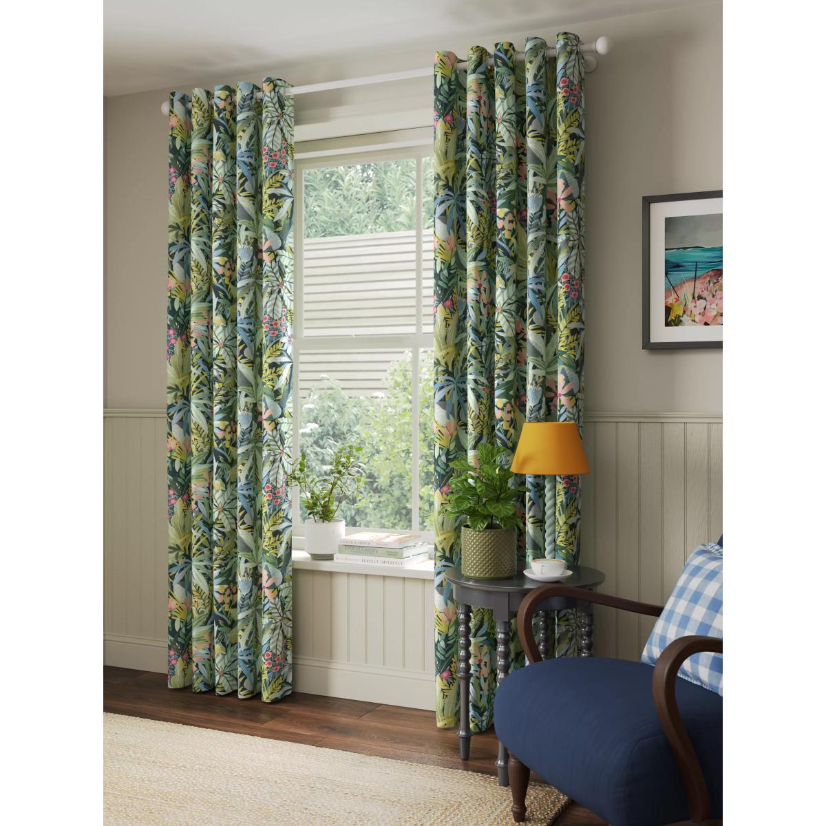 John Lewis Exotic Garden Pair Lined Eyelet Curtains, Dark Night Sky – image 3