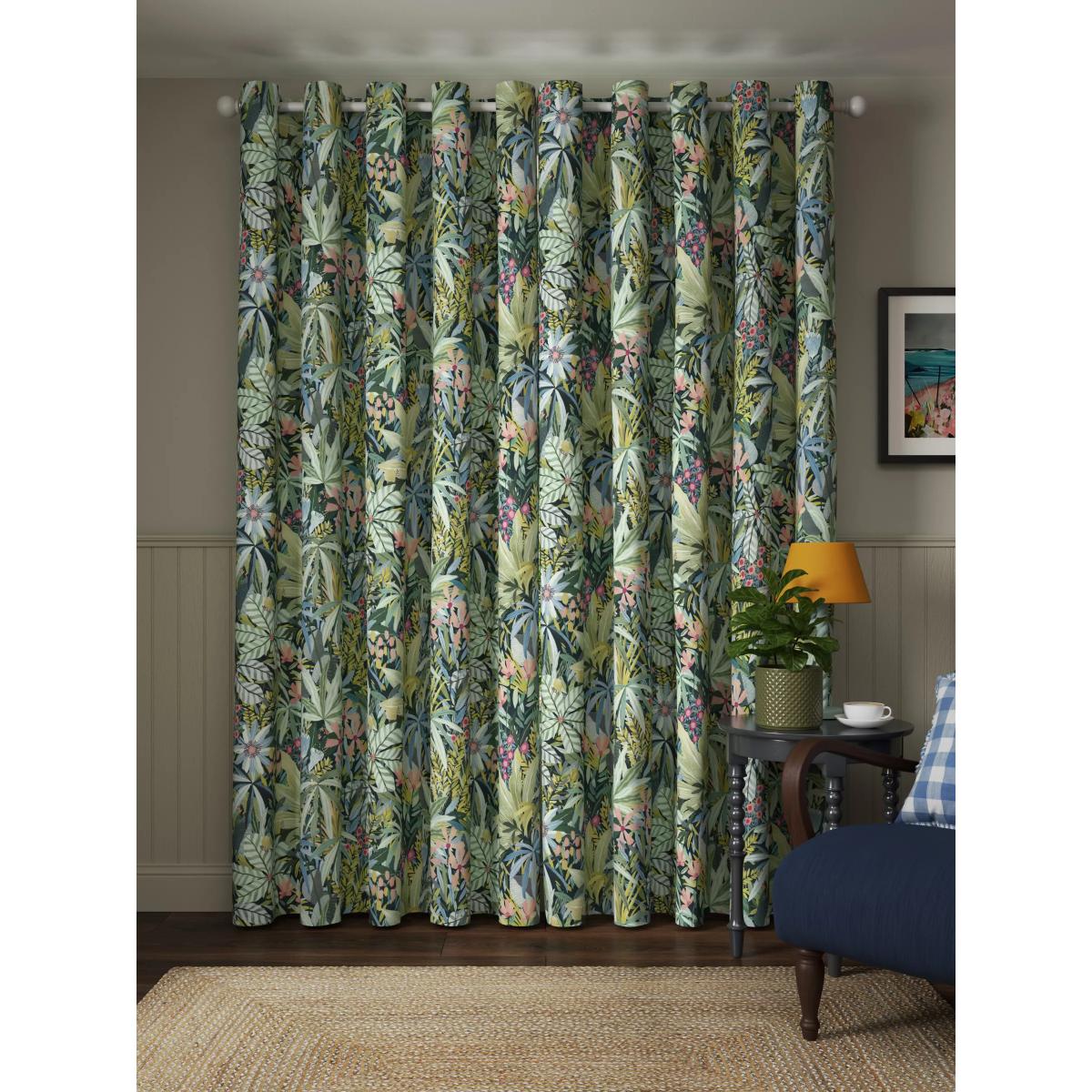 John Lewis Exotic Garden Pair Lined Eyelet Curtains, Dark Night Sky – image 4