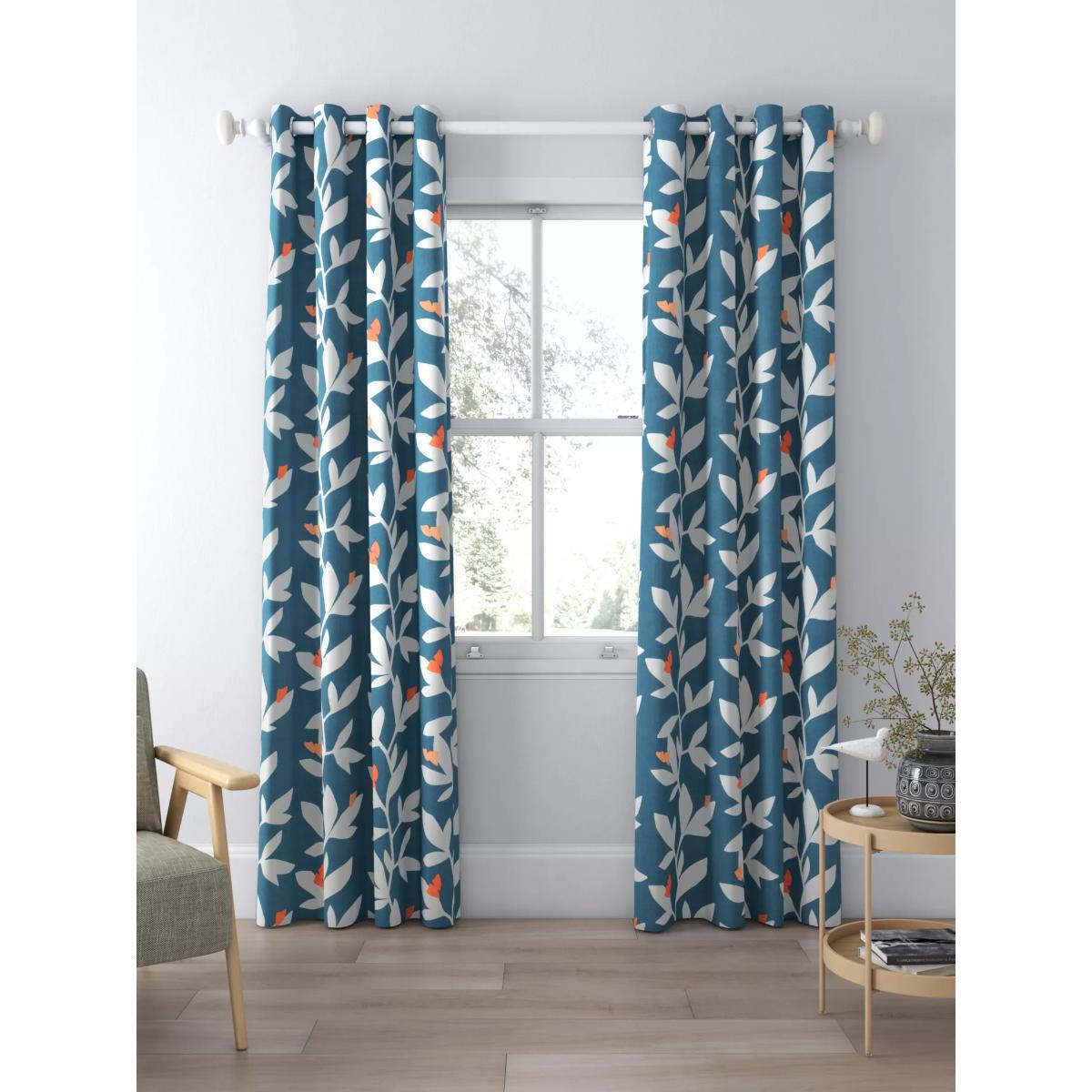 John Lewis & Partners Lula Pair Lined Eyelet Curtains, Fjord – image 2