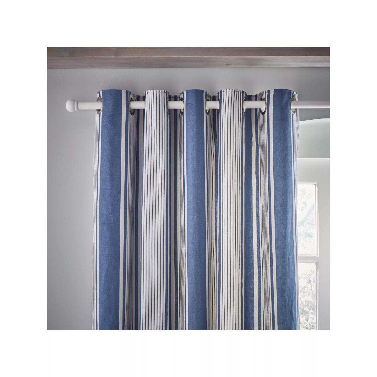 Laura Ashley Tiverton Pair Lined Eyelet Curtains, Denim – image 2