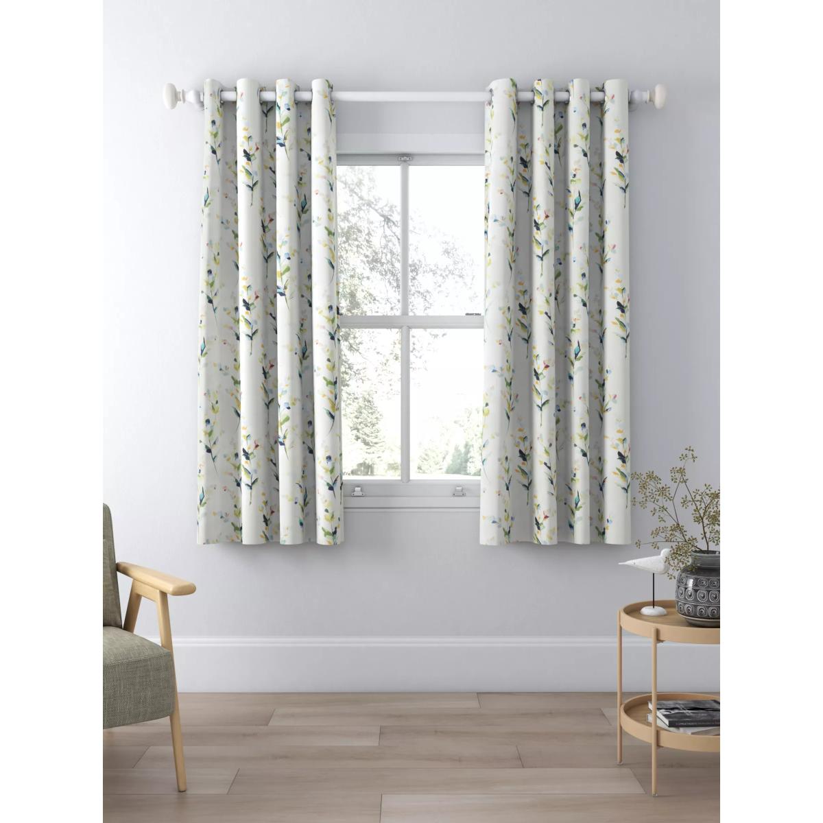 John Lewis & Partners Wildflower Sprigs Pair Blackout Lined Eyelet Curtains, Multi – image 4