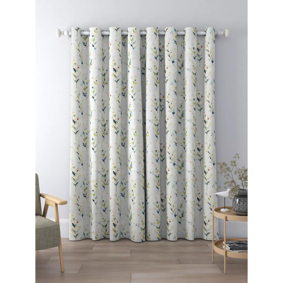 John Lewis & Partners Wildflower Sprigs Pair Blackout Lined Eyelet Curtains, Multi – image 5