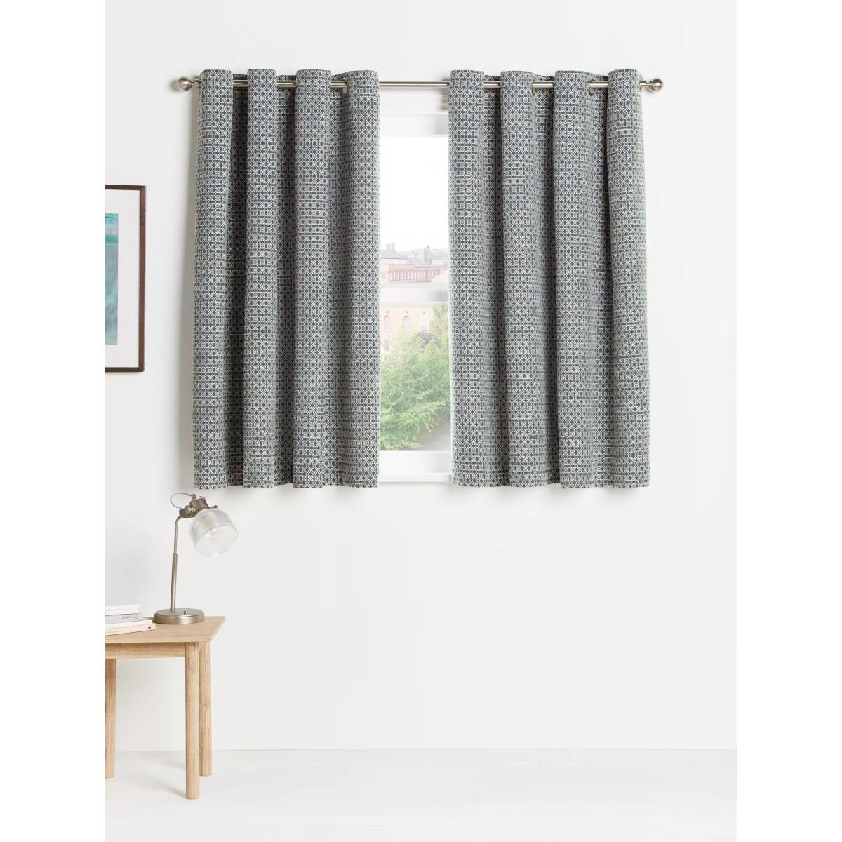 John Lewis Rona Pair Lined Eyelet Curtains, Loch Blue – image 3