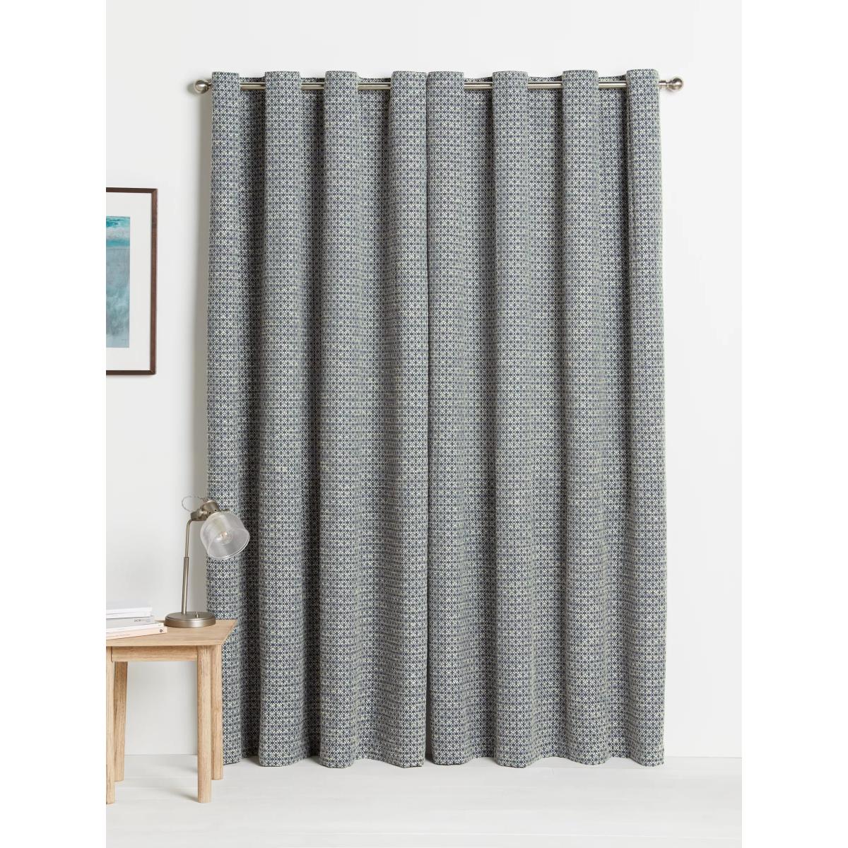 John Lewis Rona Pair Lined Eyelet Curtains, Loch Blue – image 4