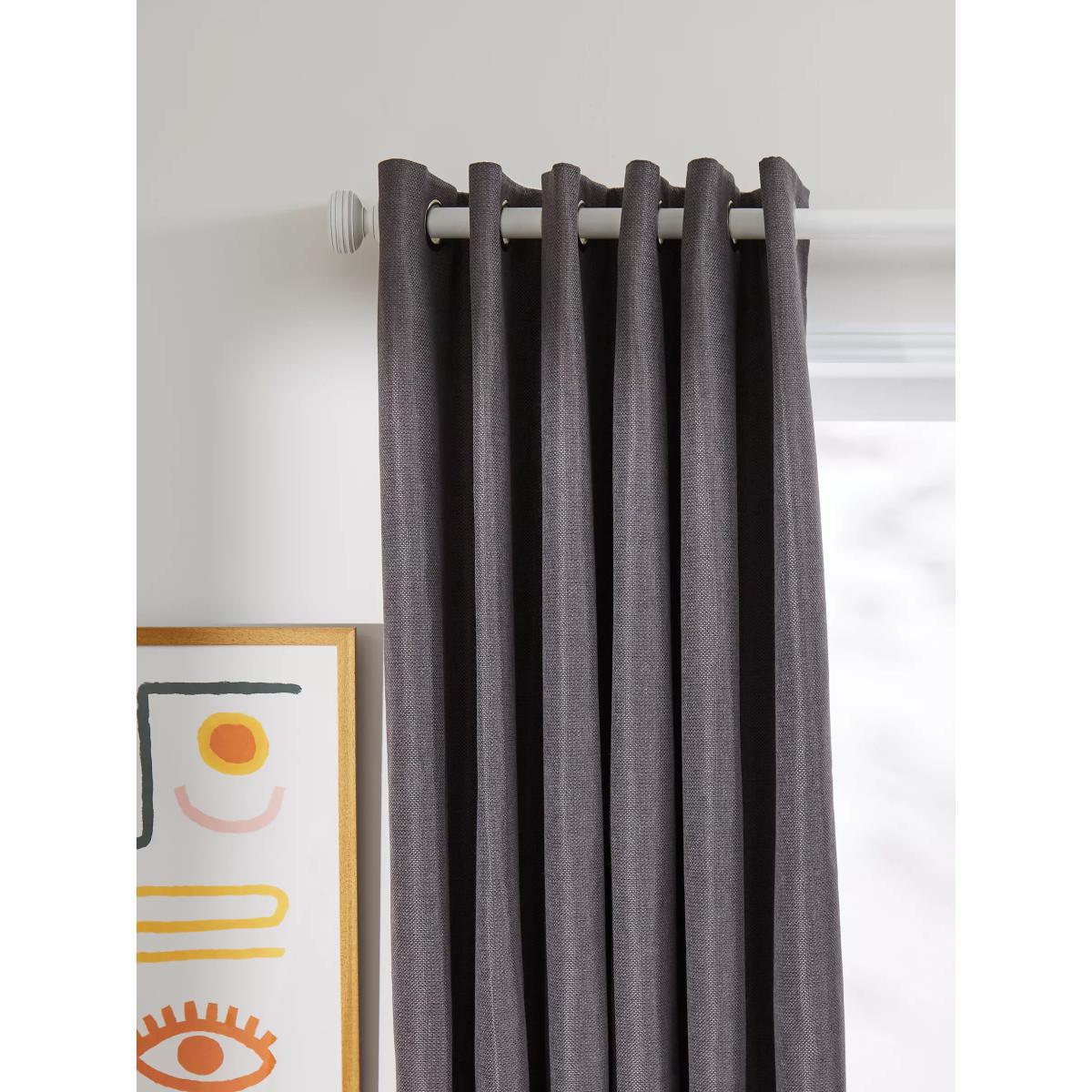 John Lewis & Partners Basket Weave Pair Blackout Lined Eyelet Curtains – image 2