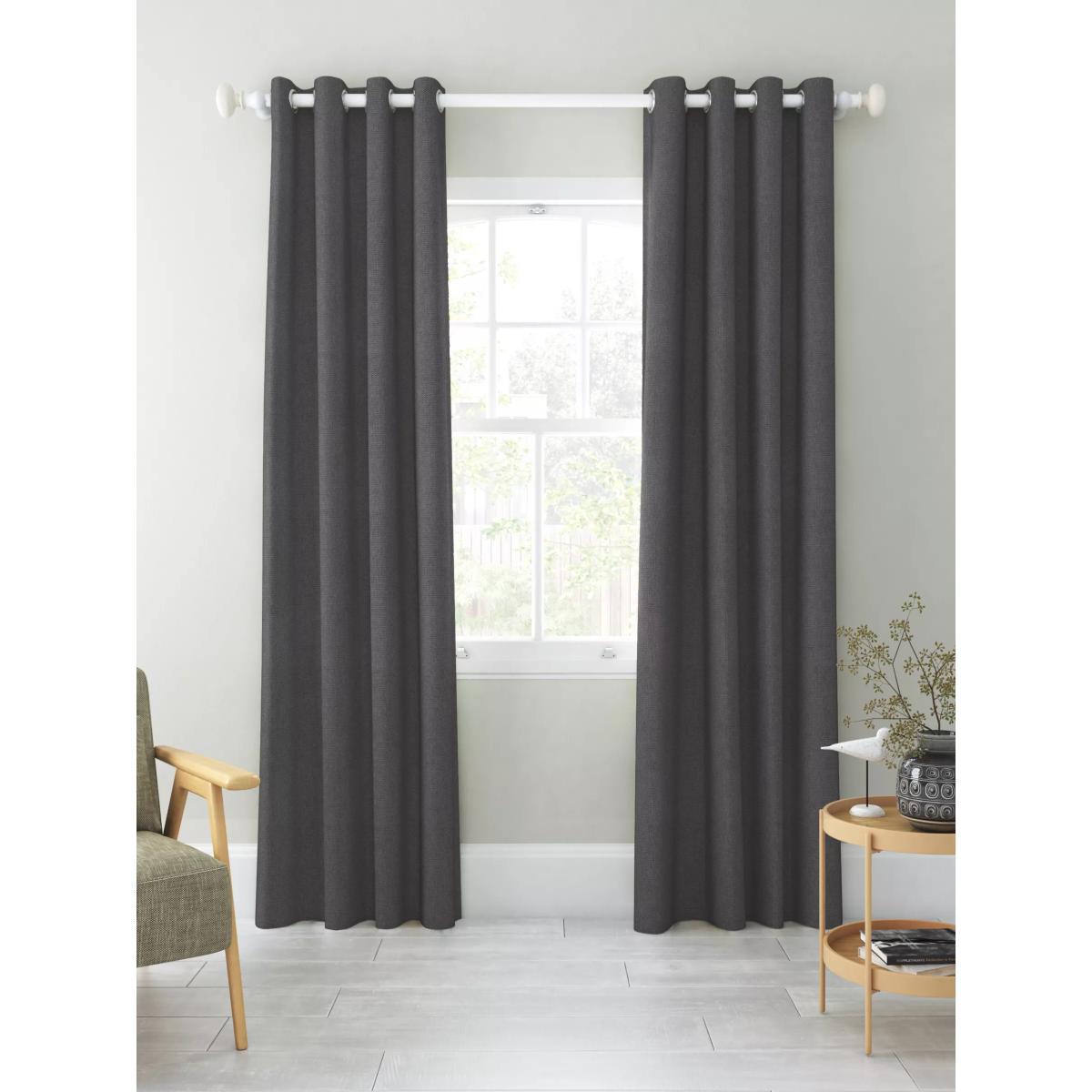John Lewis & Partners Basket Weave Pair Blackout Lined Eyelet Curtains – image 6